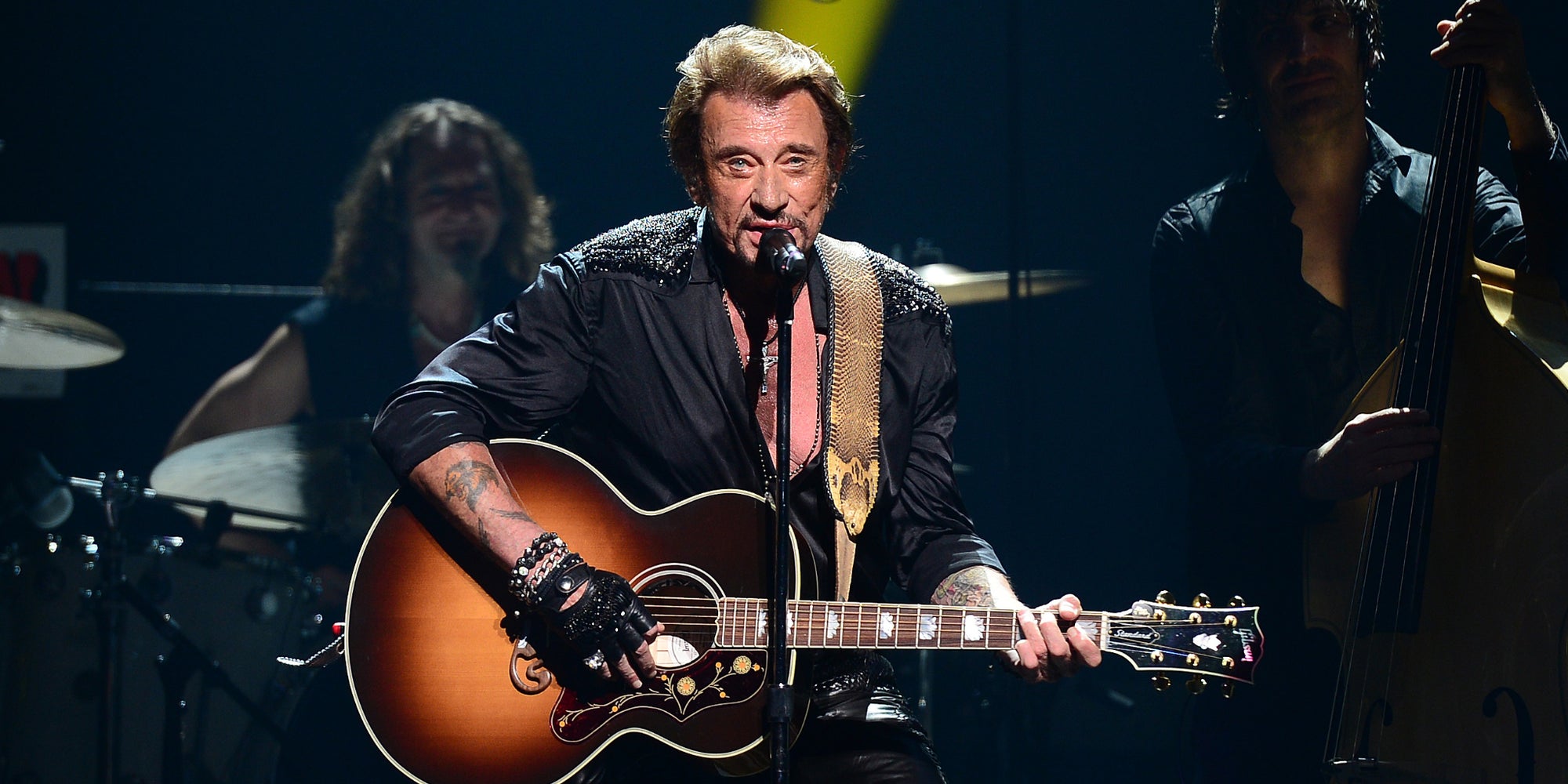 Johnny Hallyday sur la scène du Beacon Theatre à New York, le 7 octobre 2012.