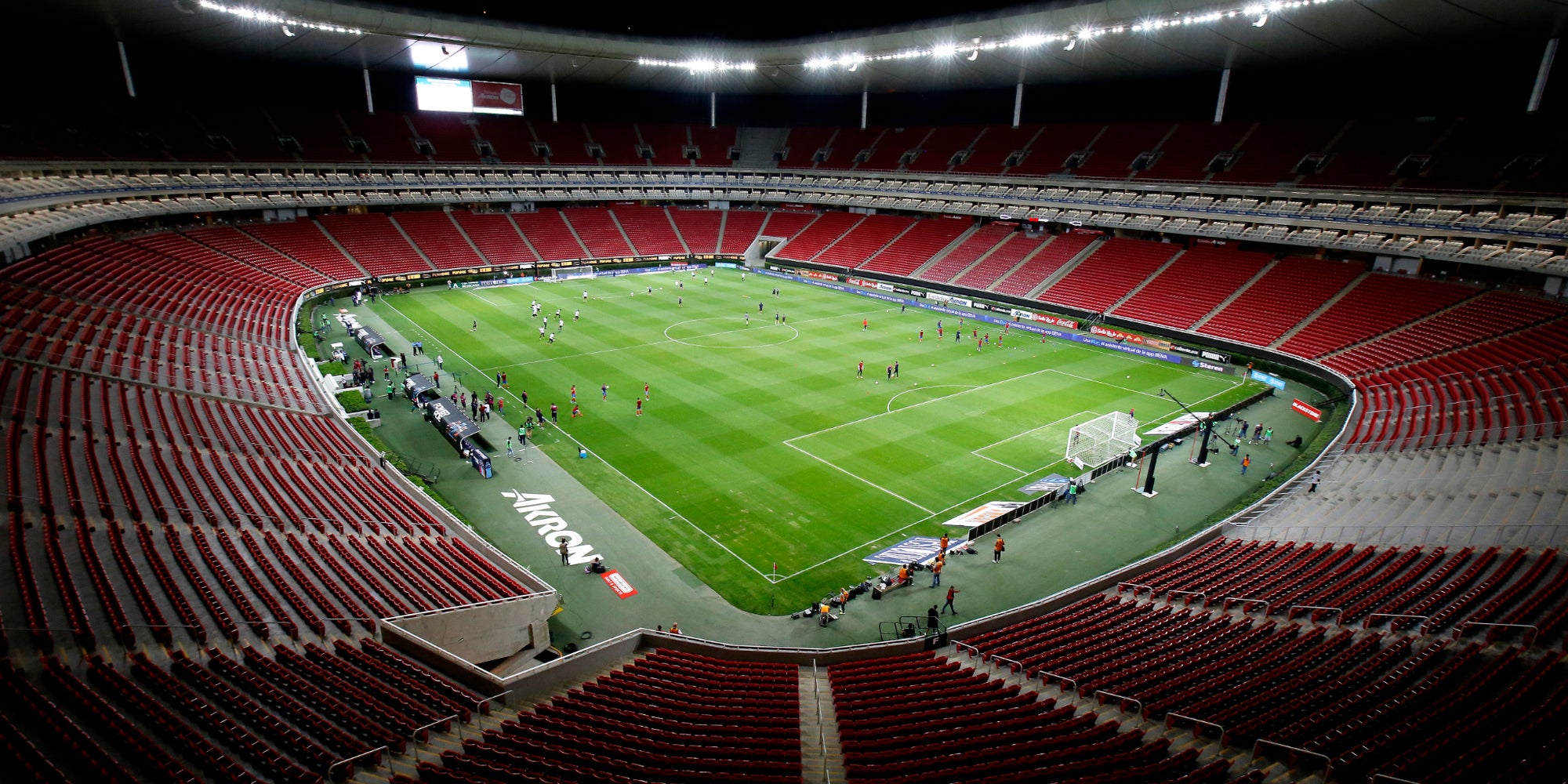 Tous les matches se jouent désormais à huis clos, comme dans ce stade de Guadalajara au Mexique, le 14 mars 2020, avant que le pays ne suspende à son tour son championnat.