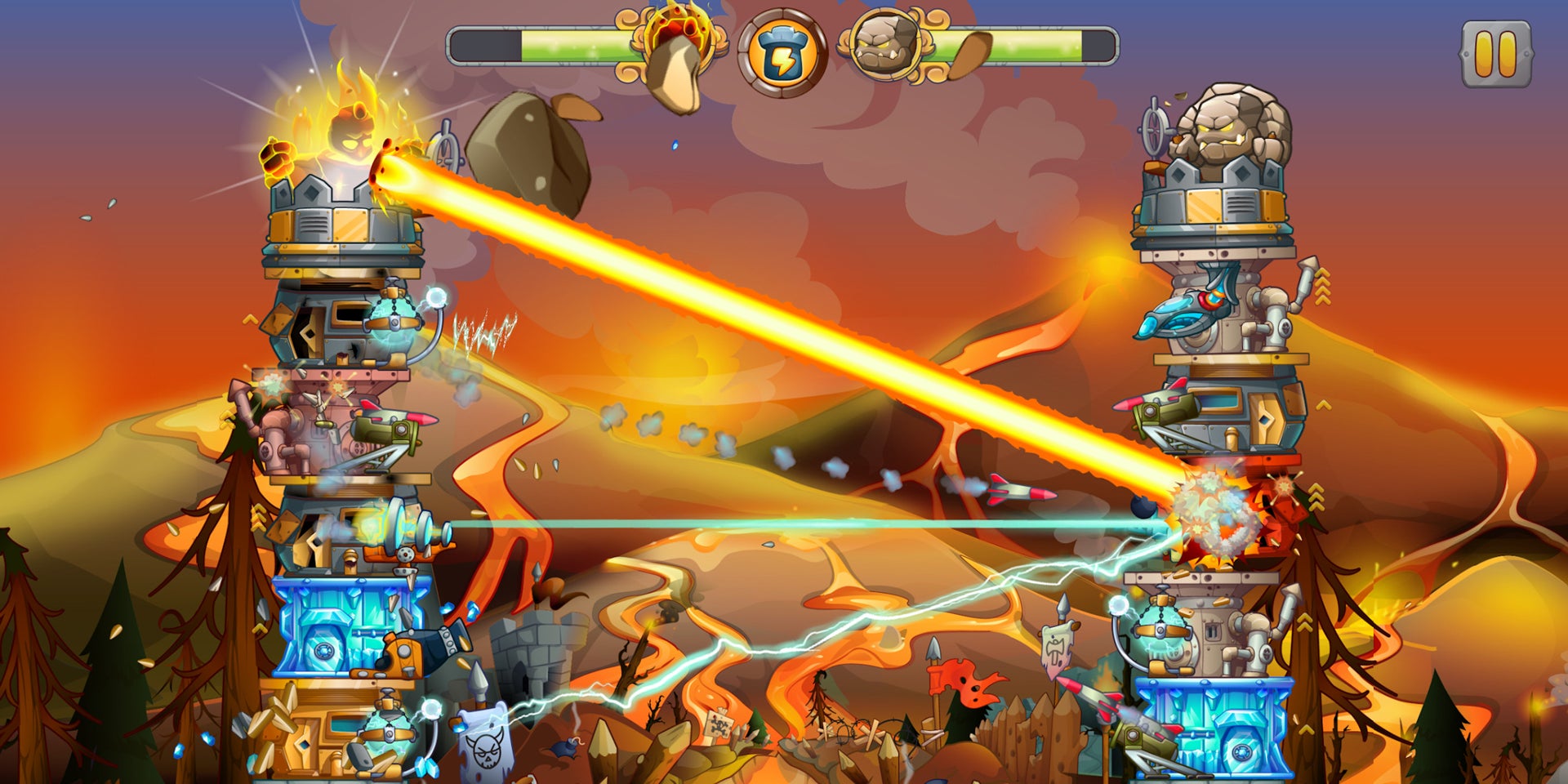 Équipez votre tour d'armes dévastatrices pour anéantir vos ennemis dans "Tower Crush" !