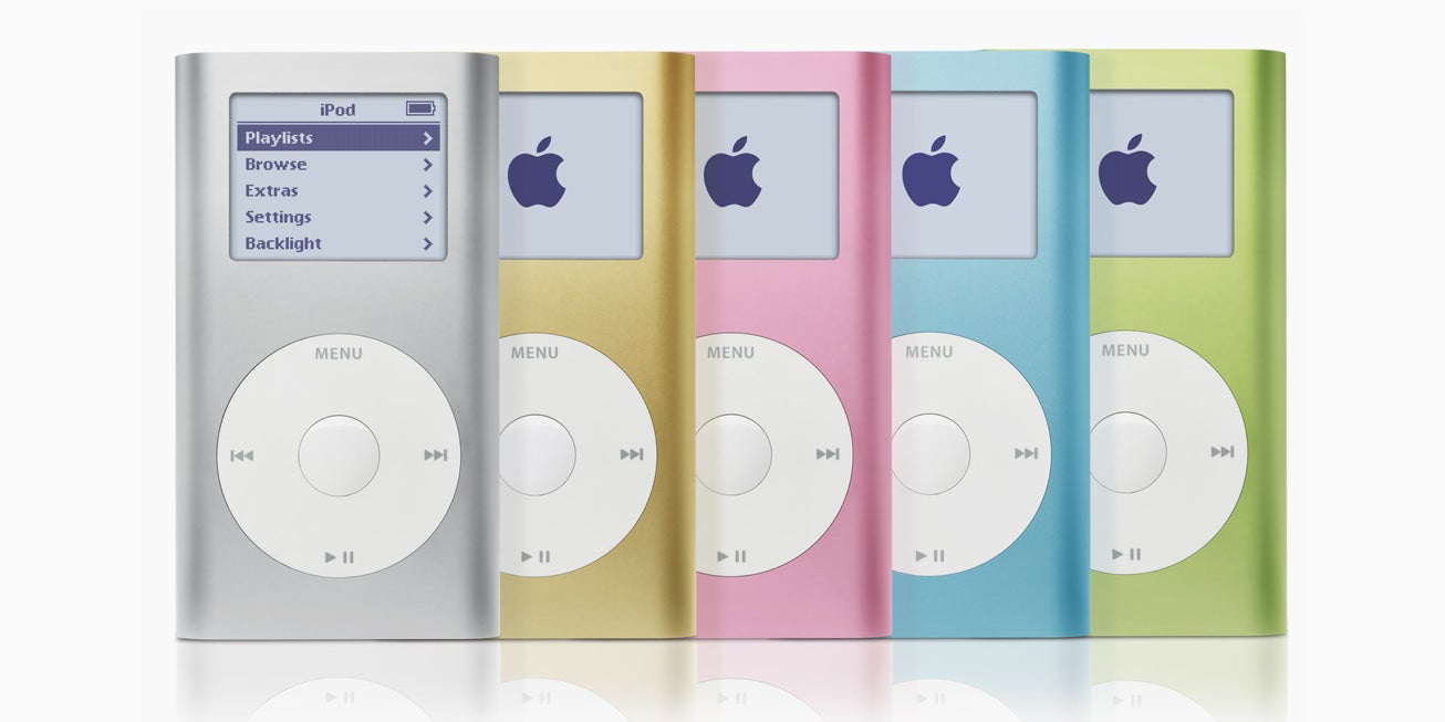 L'iPod mini, deuxième modèle phare du célèbre baladeur numérique d'Apple.