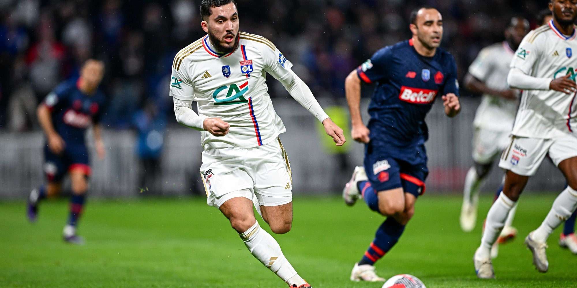 Rayan Cherki lors du 8e de finale de Coupe de France entre l'OL et Lille, le 7 février dernier au Groupama Stadium de Lyon. 