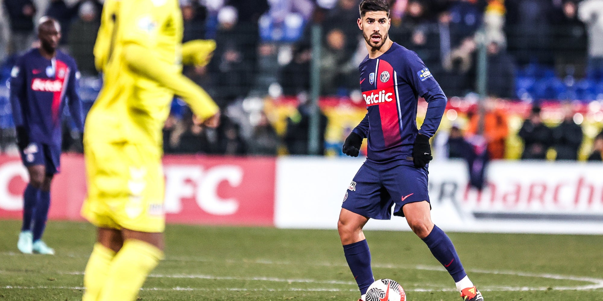 Marco Asensio lors des 16e de finale de Coupe de France opposant le PSG à l'US Orléans, le 20 janvier 2024 au Stade de la Source (Orléans).