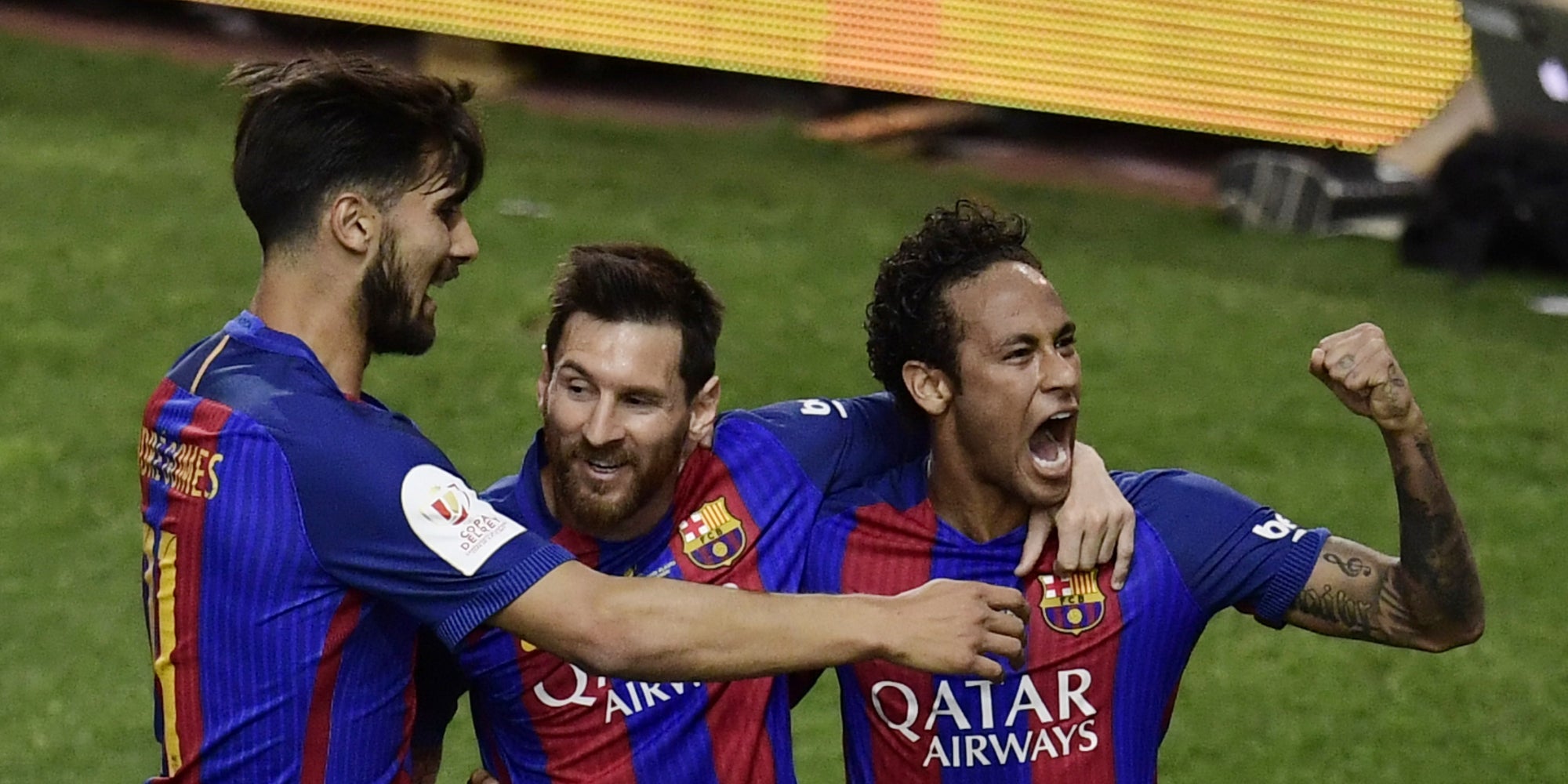 Lionel Messi et Neymar lors de la King's Cup, en mai 2017 à Madrid.