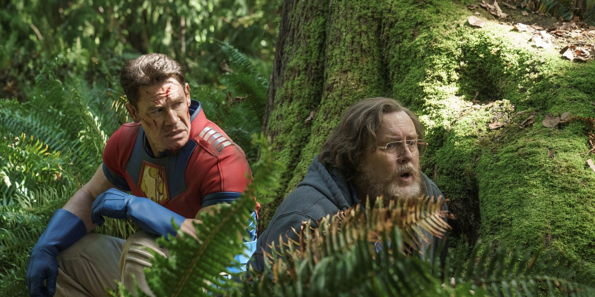 Peacemaker (John Cena) et John Econonos (Steve Agee) dans l'épisode 7 de la saison 1 de "Peacemaker".