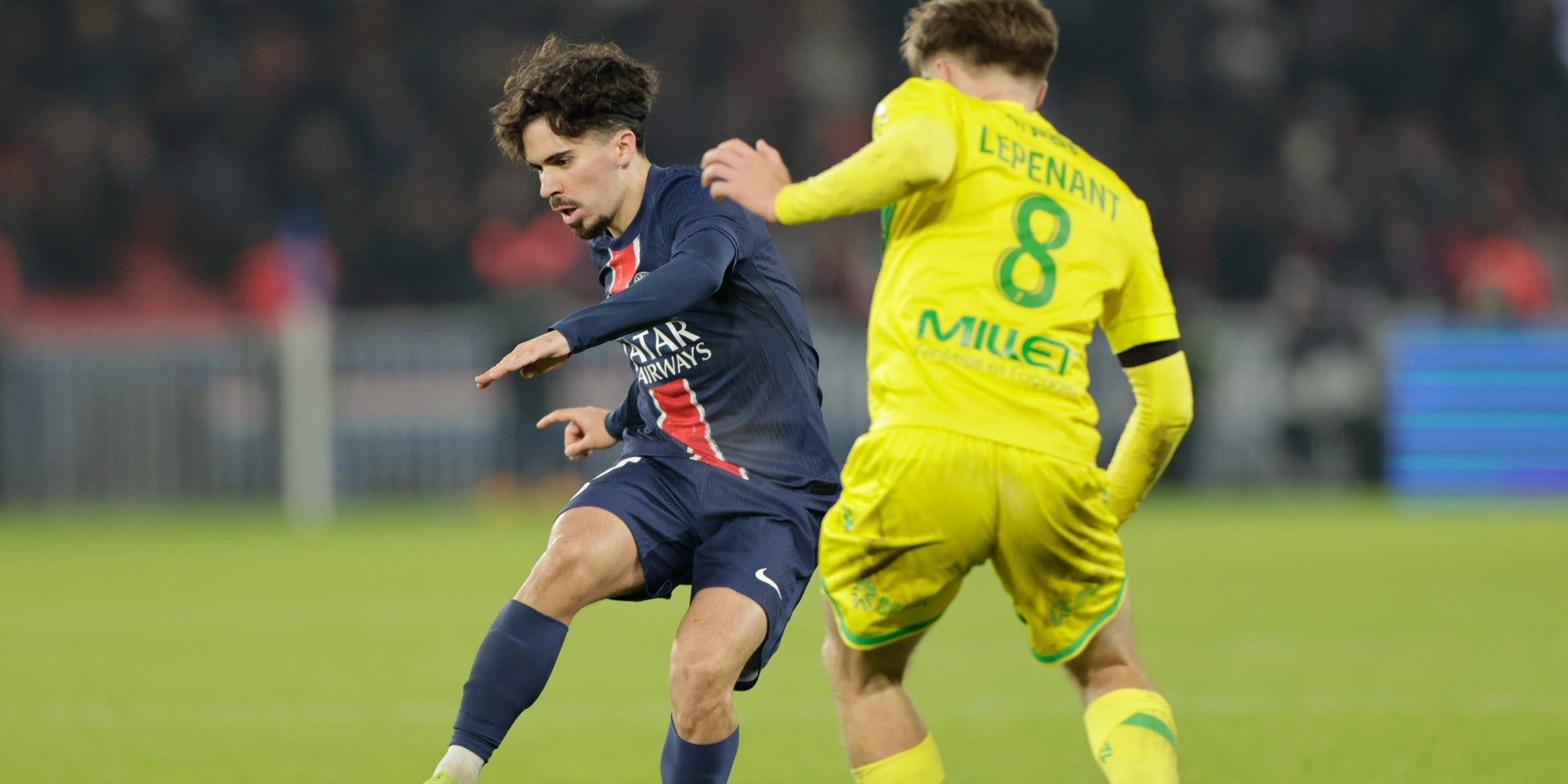 Vitinha lors du match entre le PSG et Nantes, le 30 novembre 2024 au Parc des Princes (Paris).