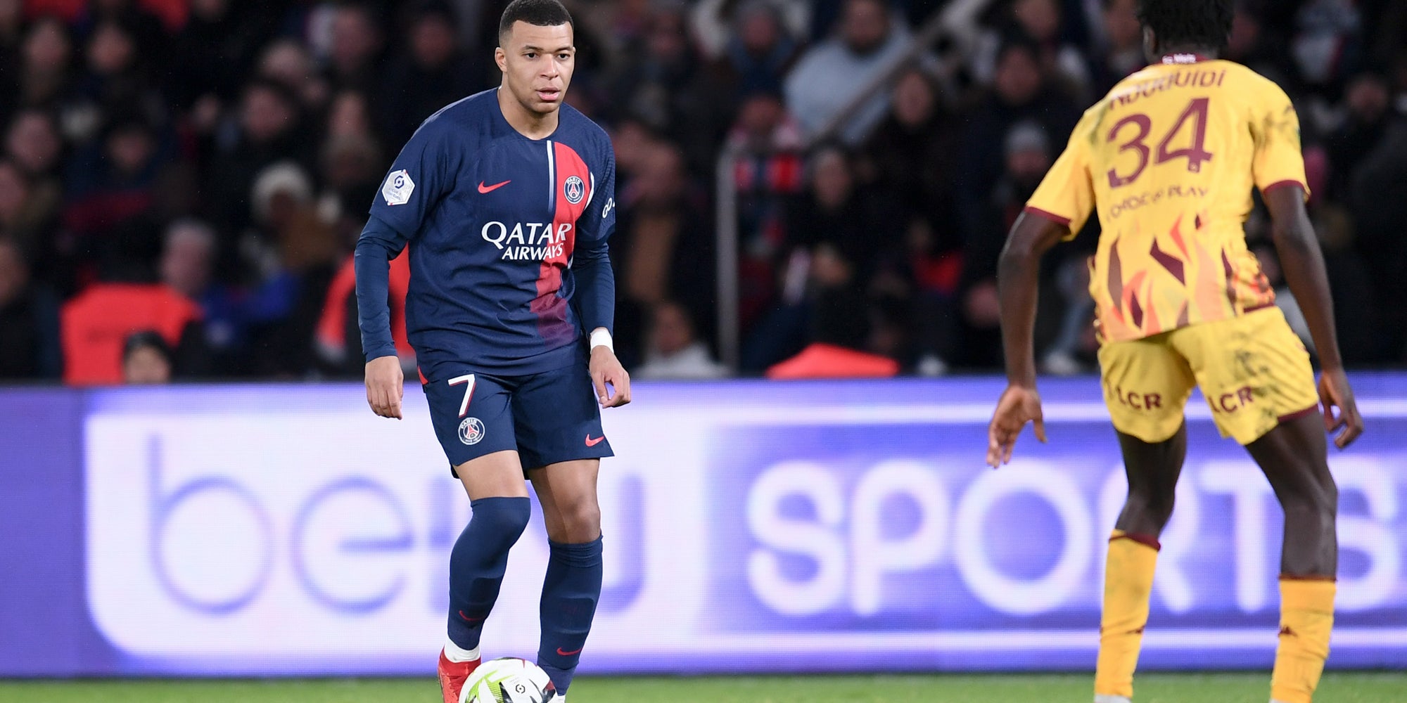 Kylian Mbappé lors du match entre le PSG et Metz, le 20 décembre 2023 au Parc des Princes (Paris).
