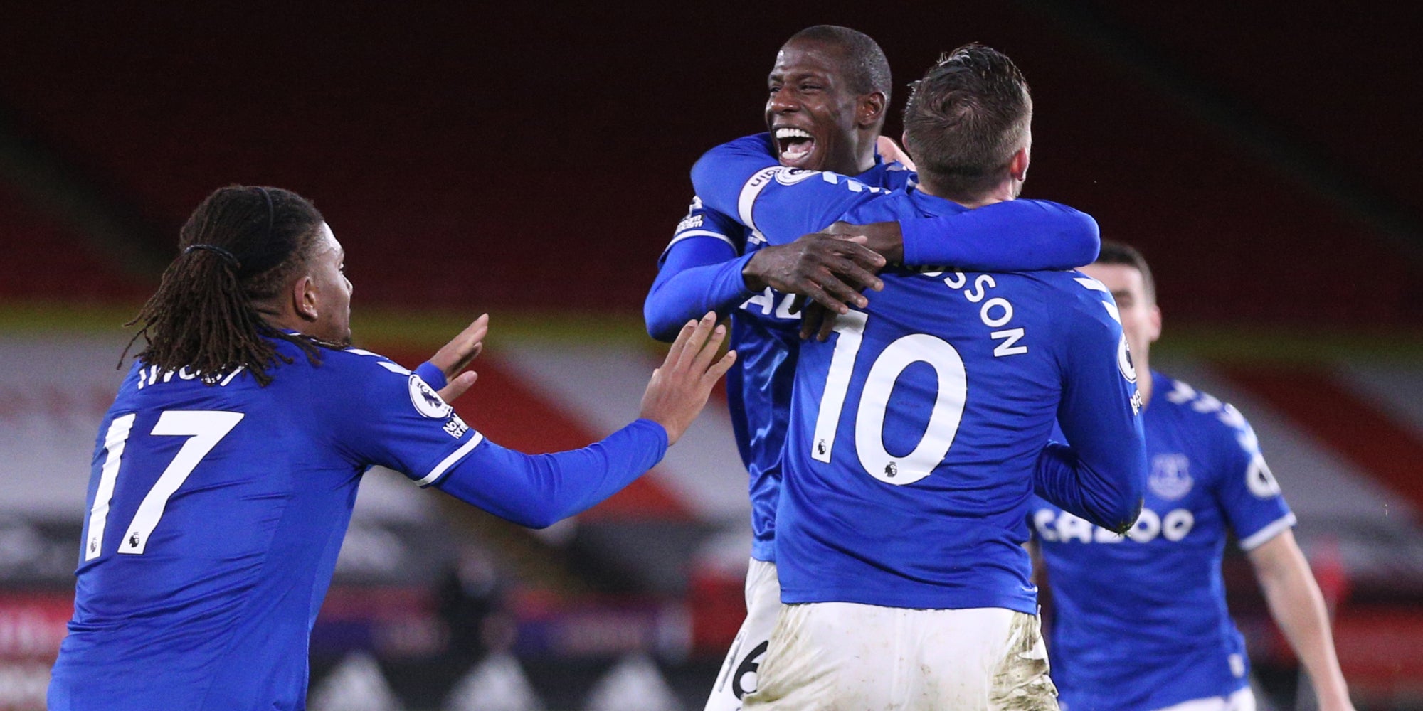 Les joueurs d'Everton lors de leur victoire à Sheffield United, le 26 décembre 2020