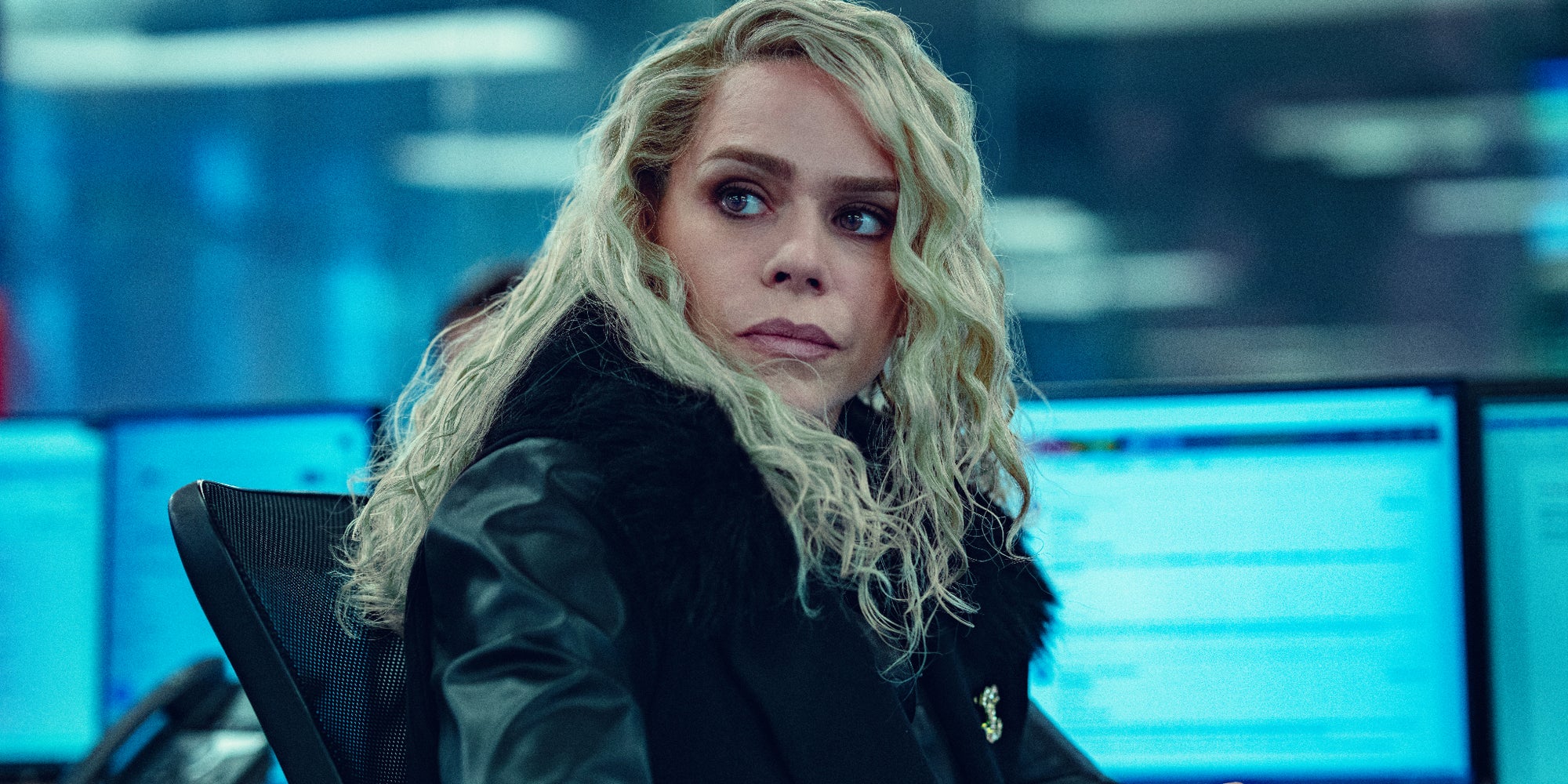 Billie Piper dans le rôle de Sam McAlister pour le film Scoop de Netflix.