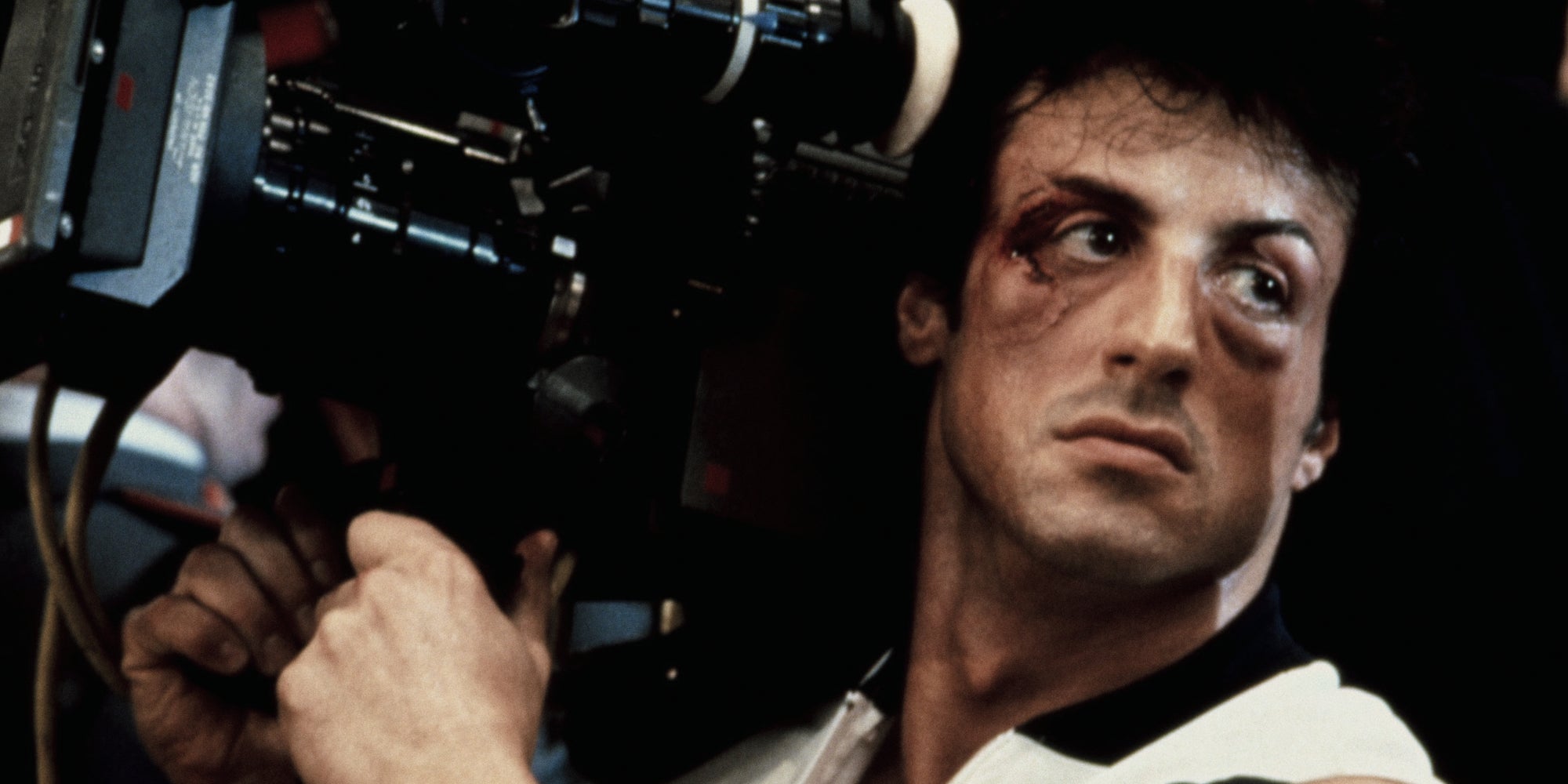 Sylvester Stallone sur le tournage du film ''Rocky''.