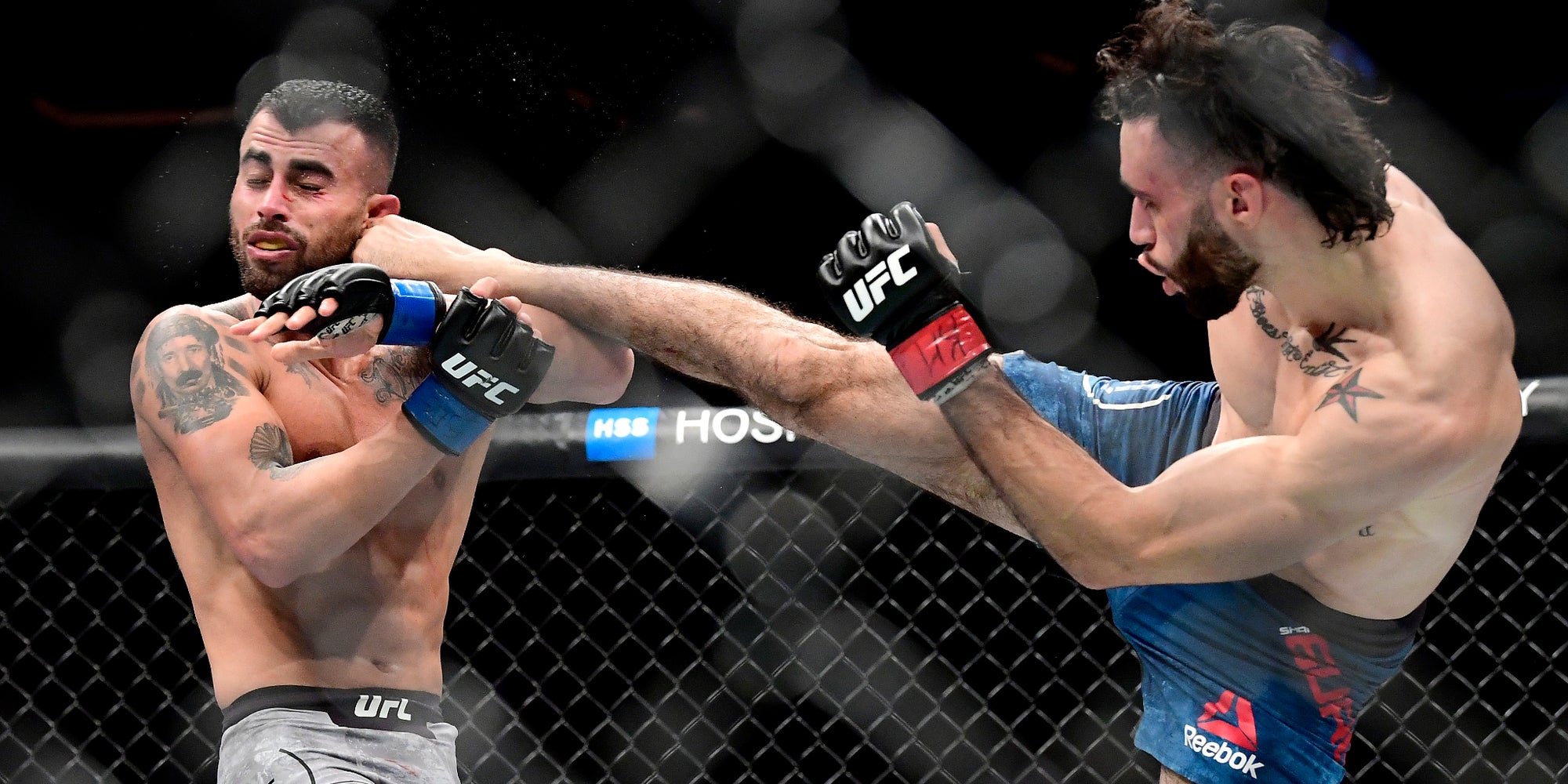 Makwan Amirkhani et Shane Burgos s'affrontent en mi-lourds à l'UFC 244, au Madison Square Garden à New York, le 2 novembre 2019.