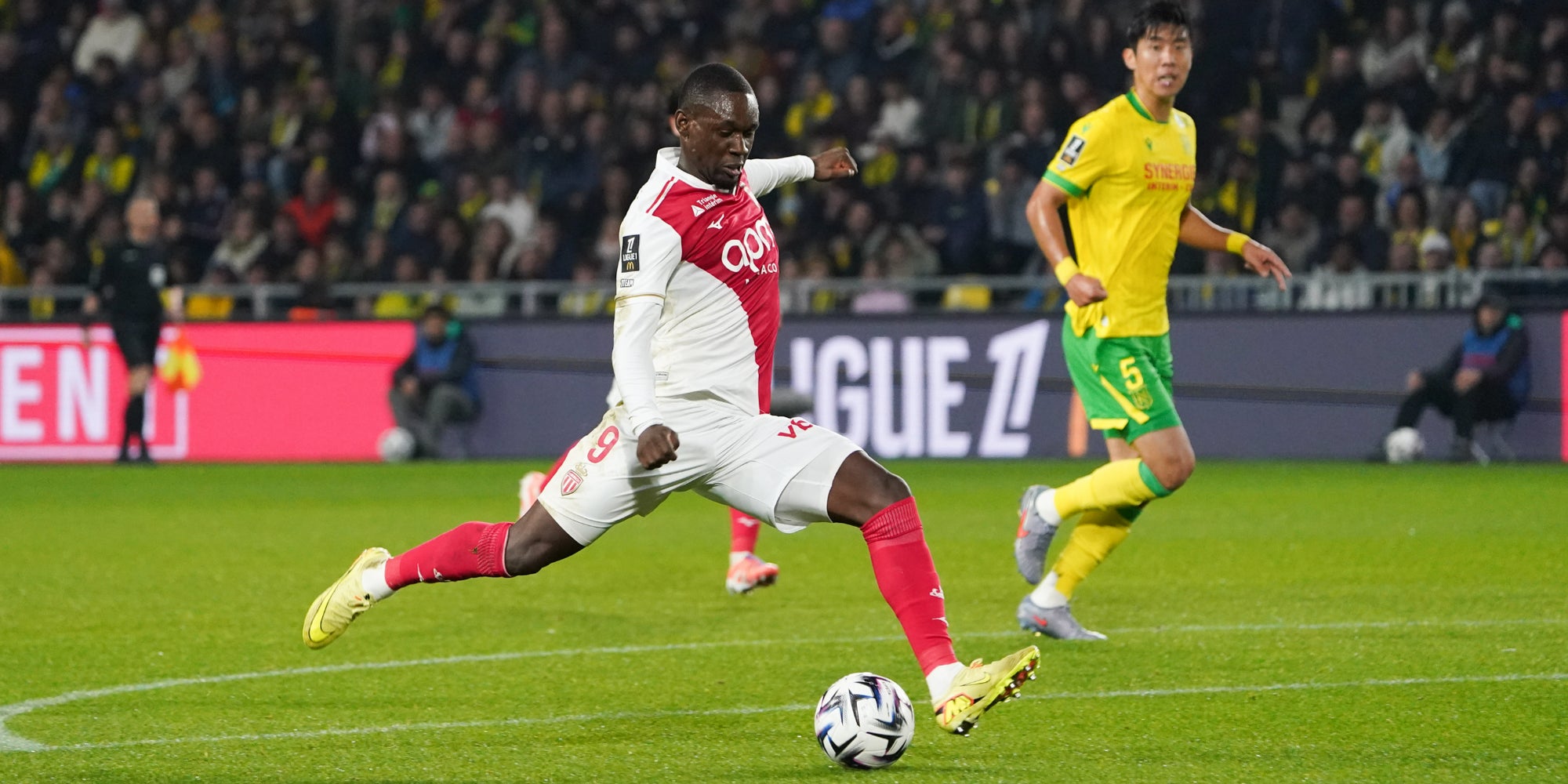 Folarin Balogun lors du match entre Nantes et Monaco, le 29 octobre au Stade de la Beaujoire (Nantes).