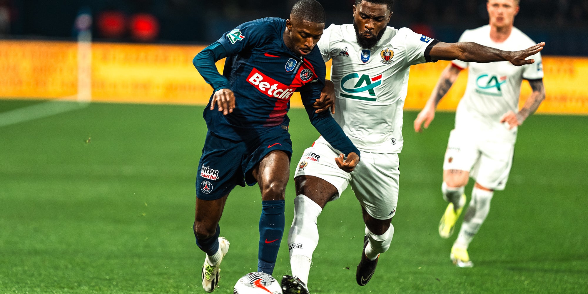 Ousmane Dembélé lors du quart de finale de Coupe de France entre le PSG et Nice, le 13 mars 2024 au Parc des Princes (Paris).