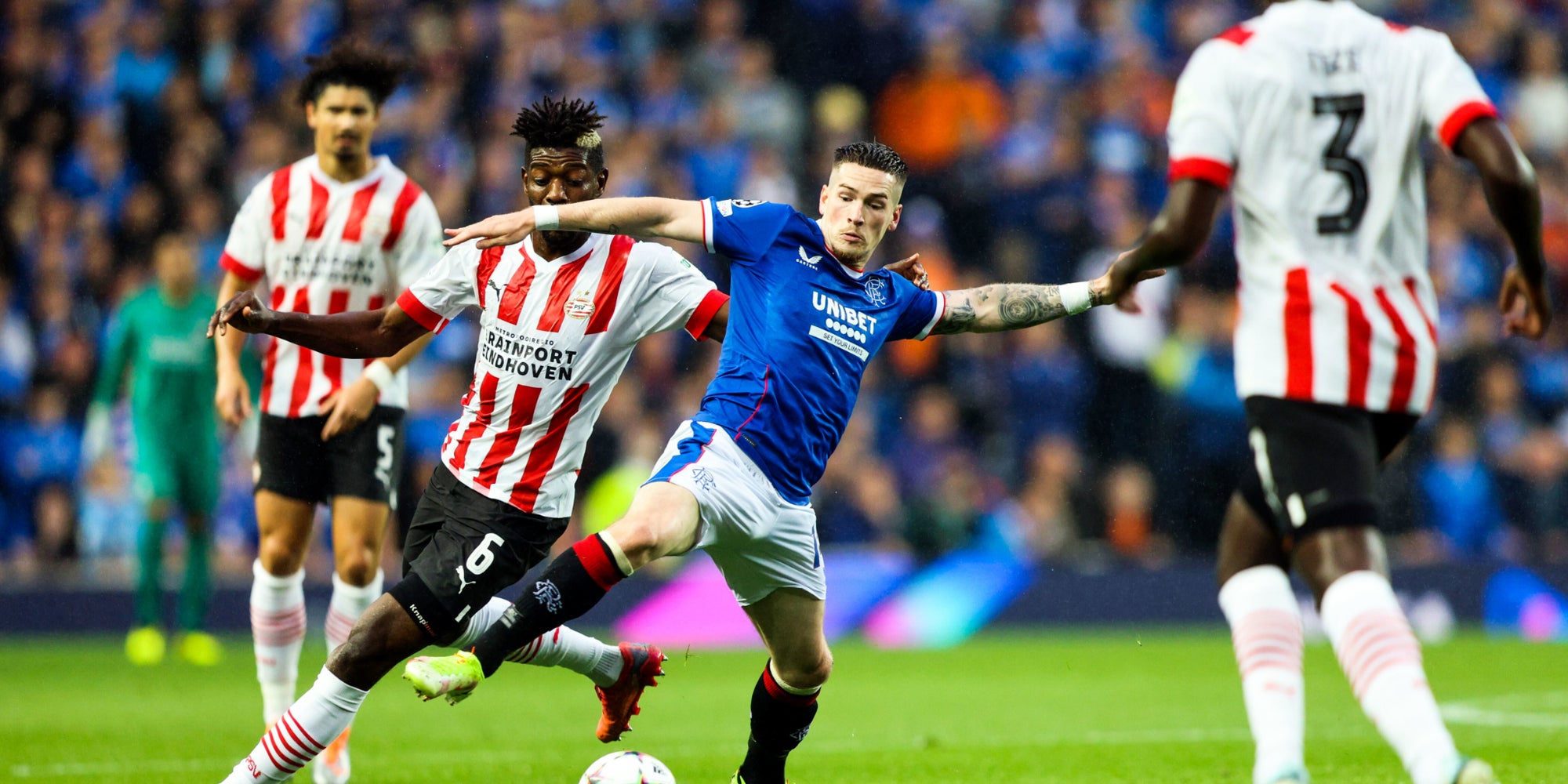 Glasgow Rangers - PSV Eindhoven, match aller des barrages de Ligue des Champions 2022-23, le 16 août 2022 à Ibrox, Glasgow