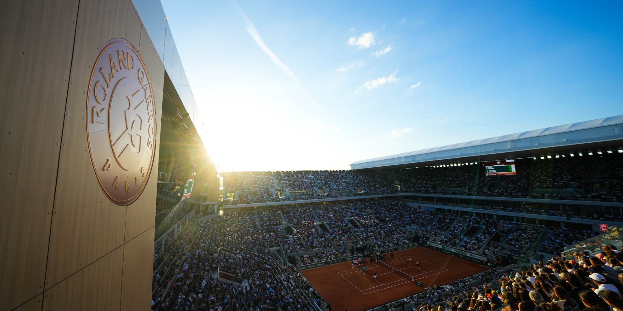 Vue du court Philippe-Chatrier lors du 4e jour des qualifications de Roland-Garros, le 21 mai 2026.