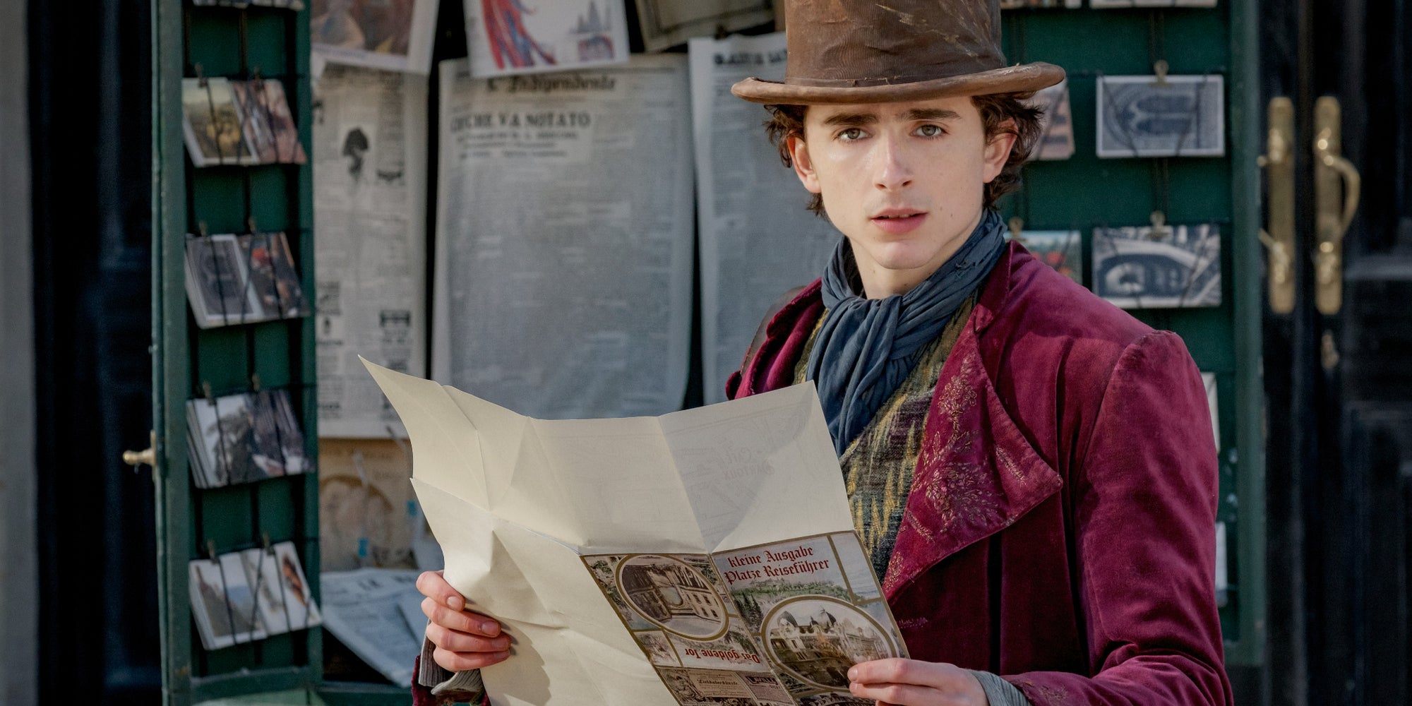 Timothée Chalamet dans la peau du jeune Willy Wonka, à retrouver bientôt en VOD chez SFR. 