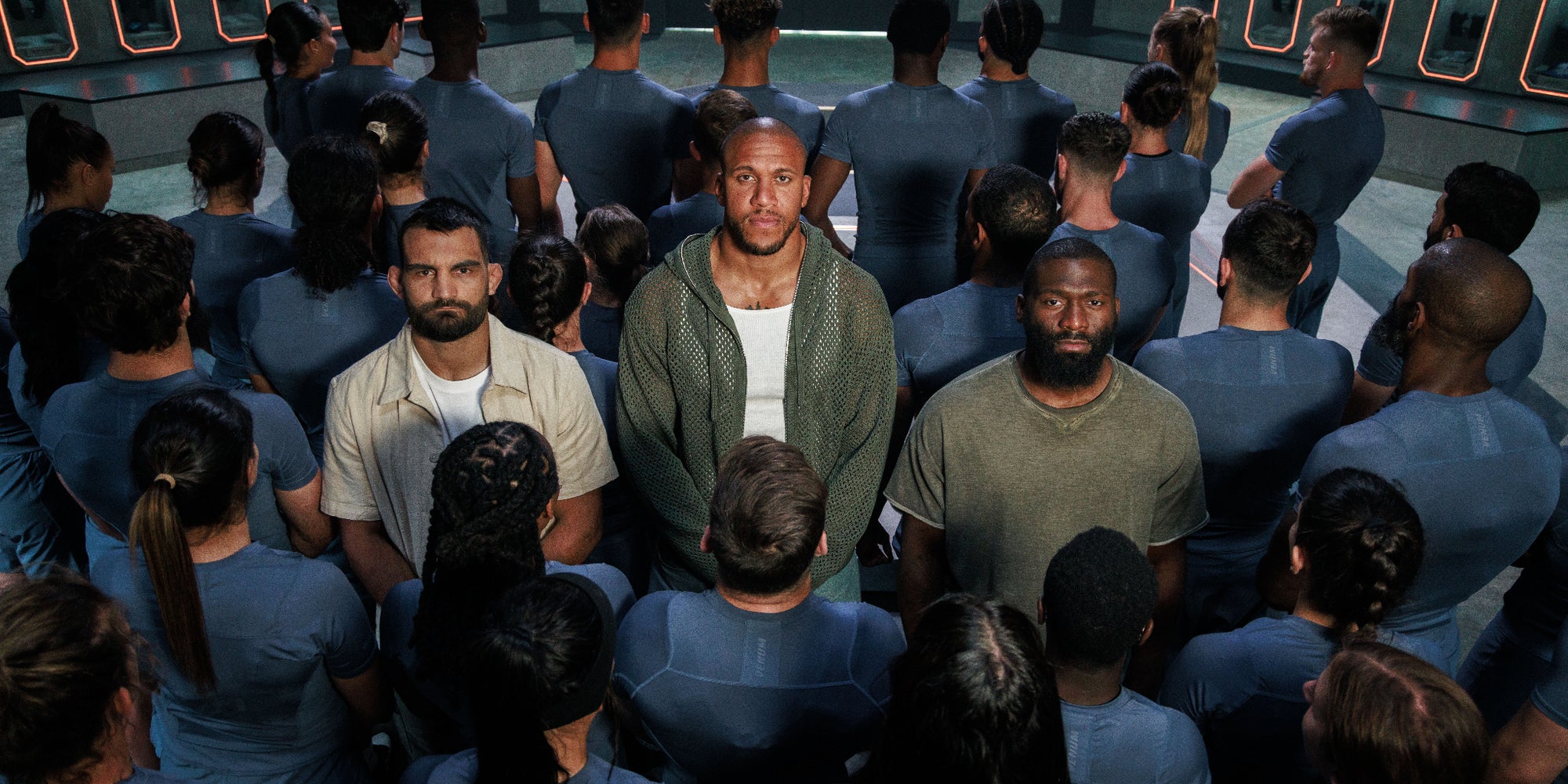Benoît Saint Denis, Ciryl Gane et Cédric Doumbè dans "L’Arène", à découvrir dès aujourd'hui sur Netflix.