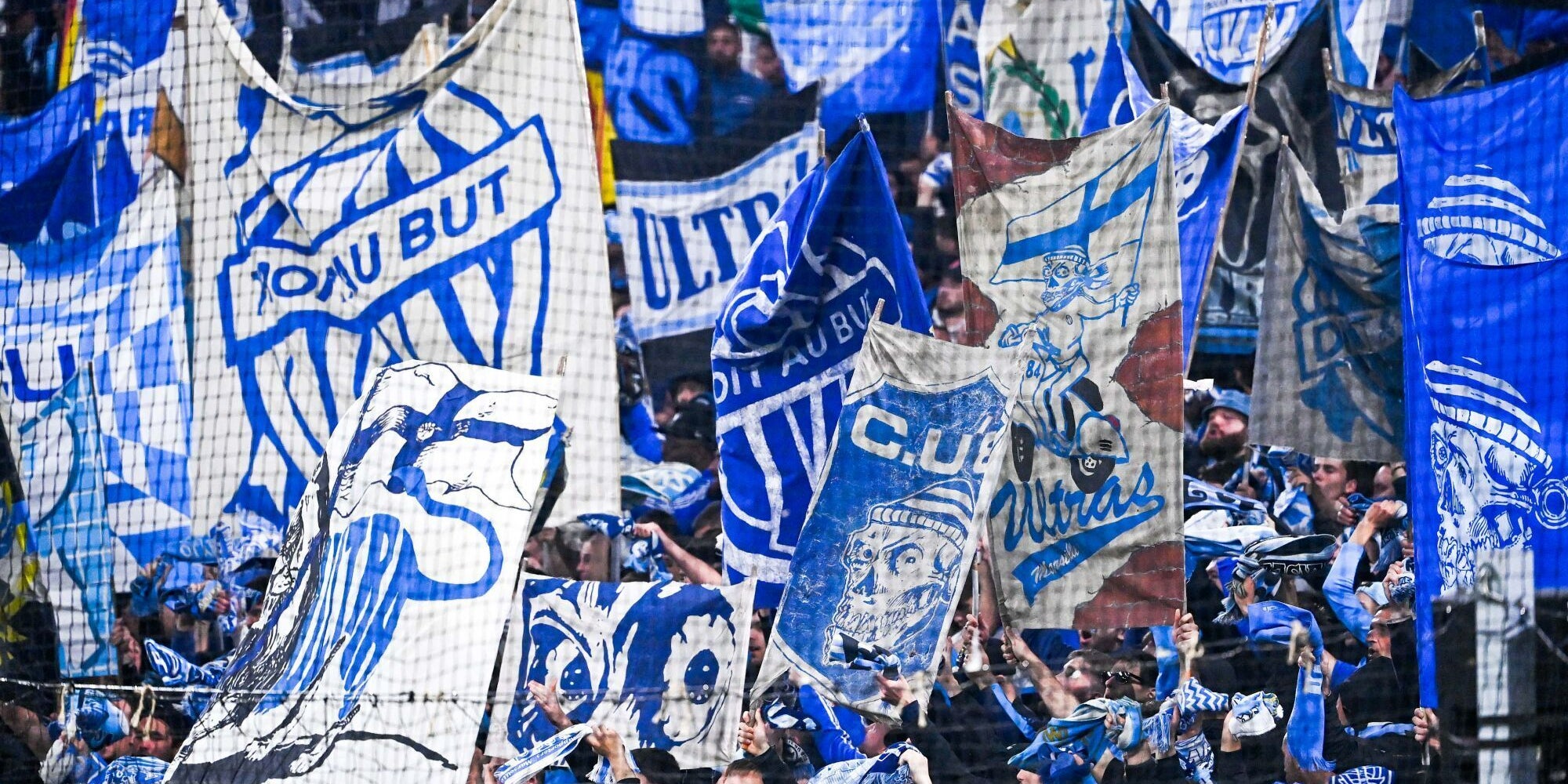 Les supporters marseillais au Vélodrome lors d'un match de Ligue 1 opposant l'OM à Nantes, le 20 avril 2022.