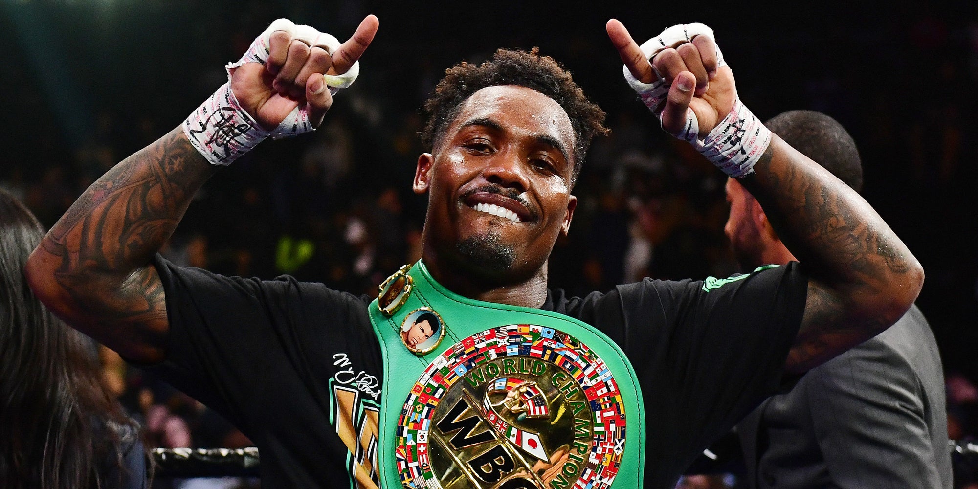 Jermall Charlo, actuel champion du monde WBC des poids moyens, après sa victoire contre Dennis Hogan, à Brooklyn, le 7 décembre 2019.