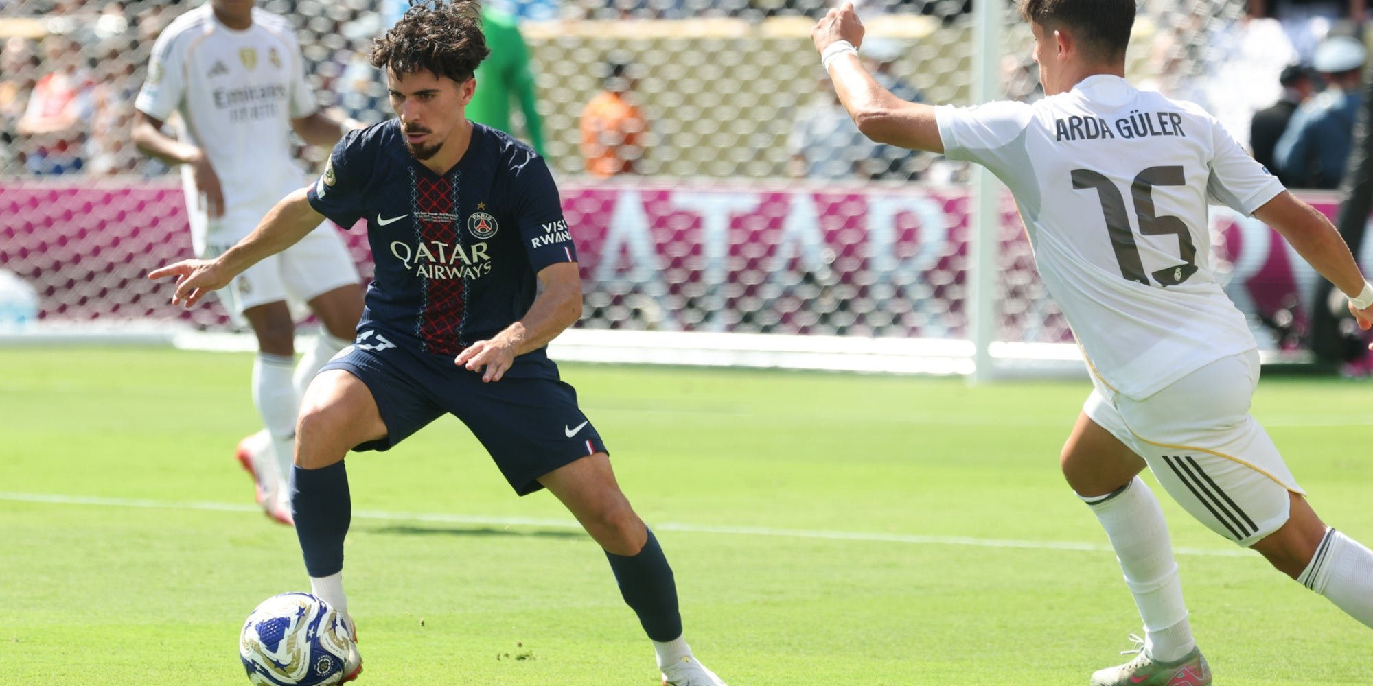 Vitinha lors de la demi-finale de Coupe du monde des clubs opposant le PSG au Real Madrid, le 9 juillet 2025 au MetLife Stadium (East Rutherford, New Jersey).