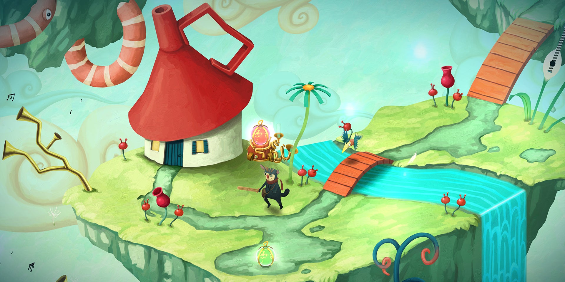 Les joueurs traversent des niveaux colorés sur fond de musique joyeuse