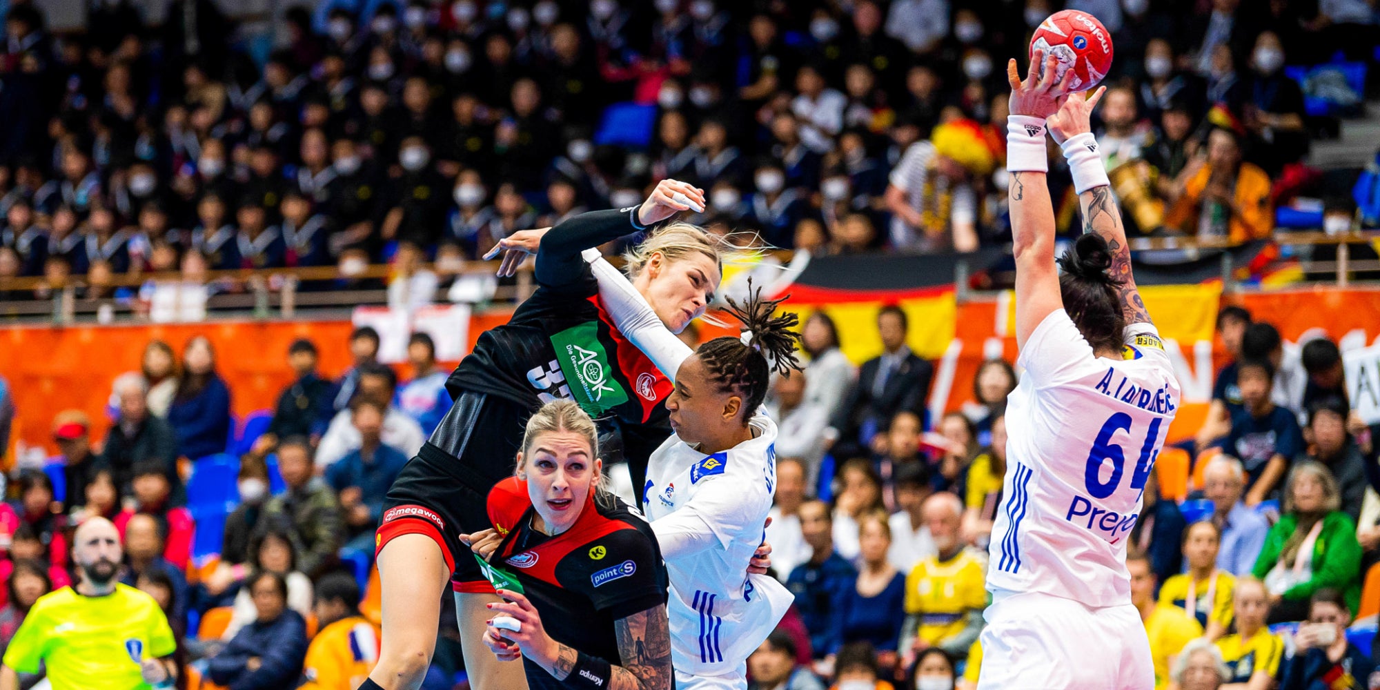 Joueuses françaises et allemandes ont lutté jusqu'à la dernière minute ce mercredi 4 décembre 2019 à Yamaga au Japon