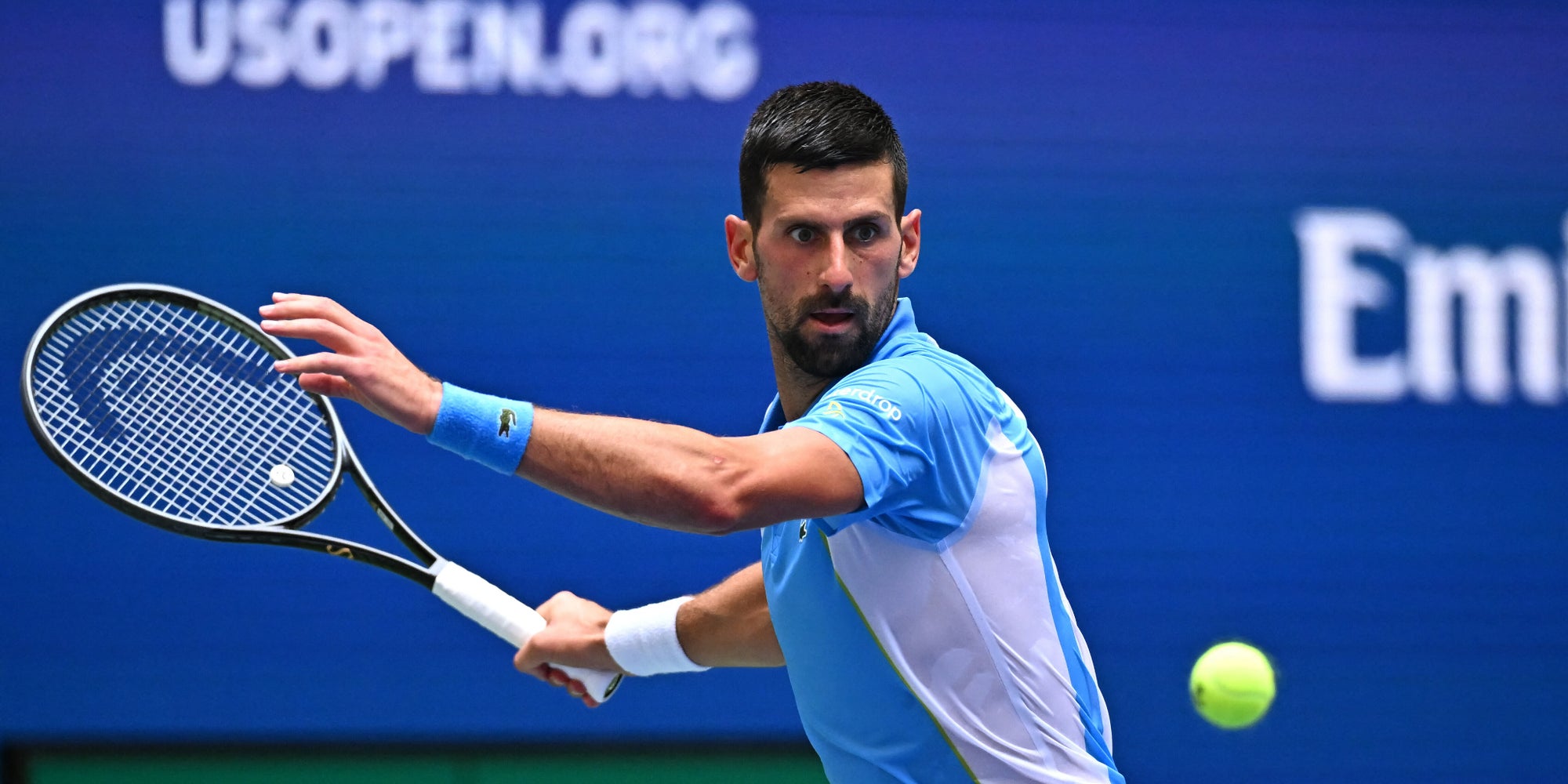 Novak Djokovic lors des quarts de finale de l'US Open 2023, le 5 septembre dernier, au Billie Jean National Tennis Center de New York.