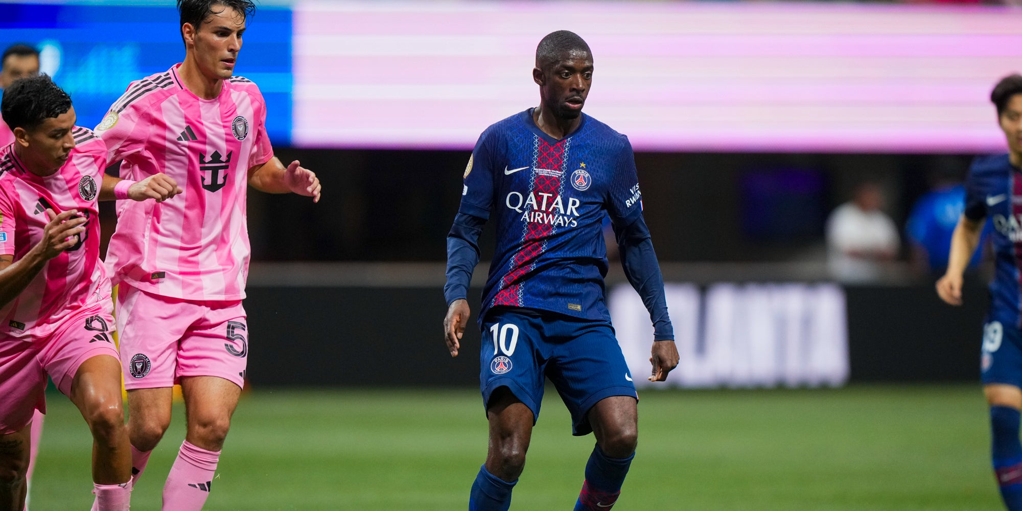 Ousmane Dembélé lors du match de Coupe du monde des clubs entre le PSG et l’Inter Miami, le 29 juin au Mercedes-Benz Stadium d’Atlanta.