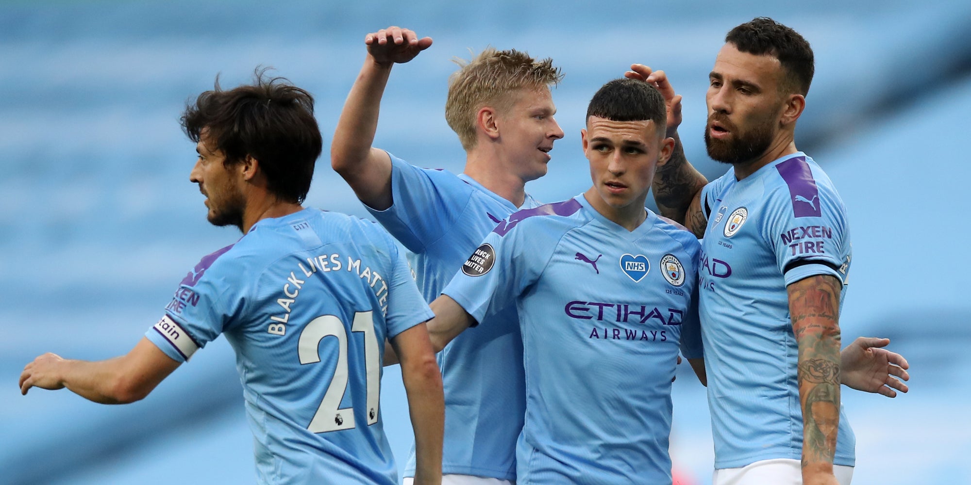 Phil Foden et ses partenaires de Manchester City lors de la victoire 5-0 face à Burnley, le 22 juin 2020