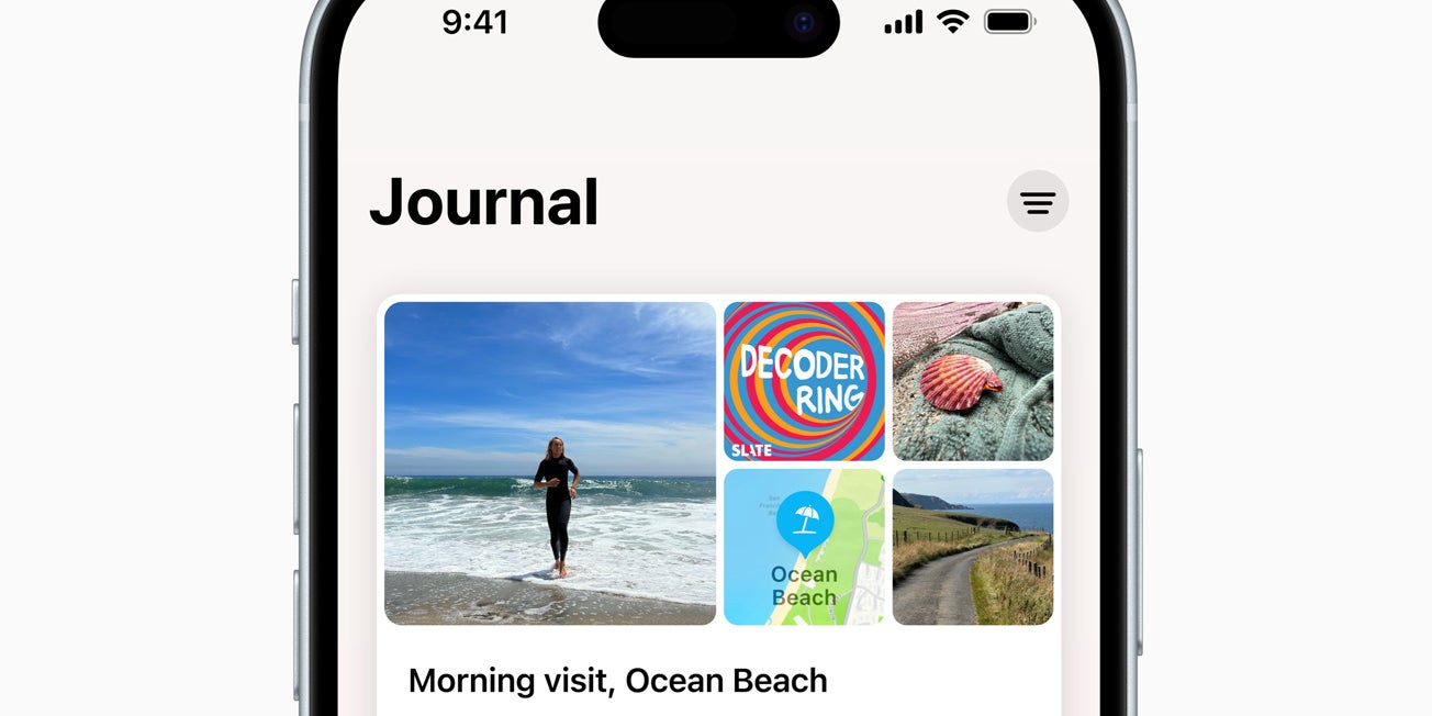 Voici un aperçu de l'application Journal, bientôt disponible sur iPhone.