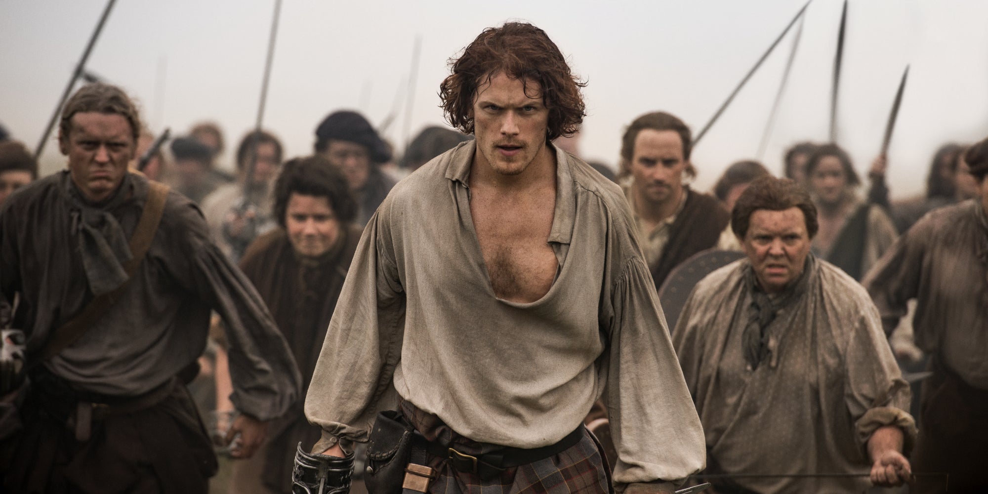 Sam Heughan incarne Jamie Fraser dans la série Outlander