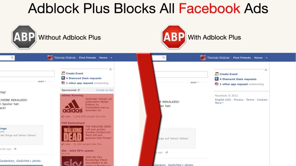 Avant et après l'utilisation d'un adblocker, la différence est flagrante.