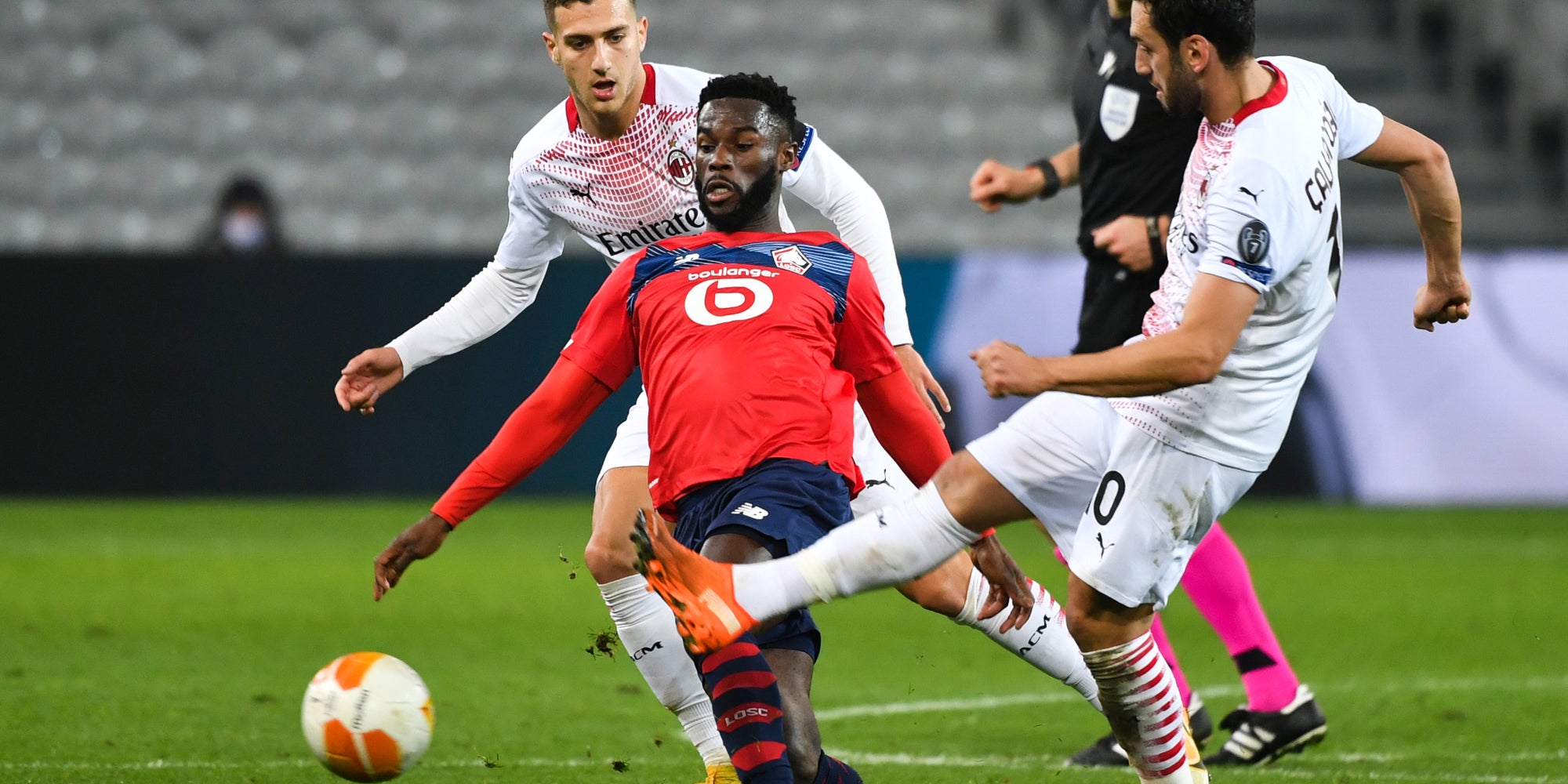 Bamba pas triste lors de Lille-Milan AC en Ligue Europa, le 26 novembre 2020 au stade Pierre Mauroy, Villeneuve d'Ascq