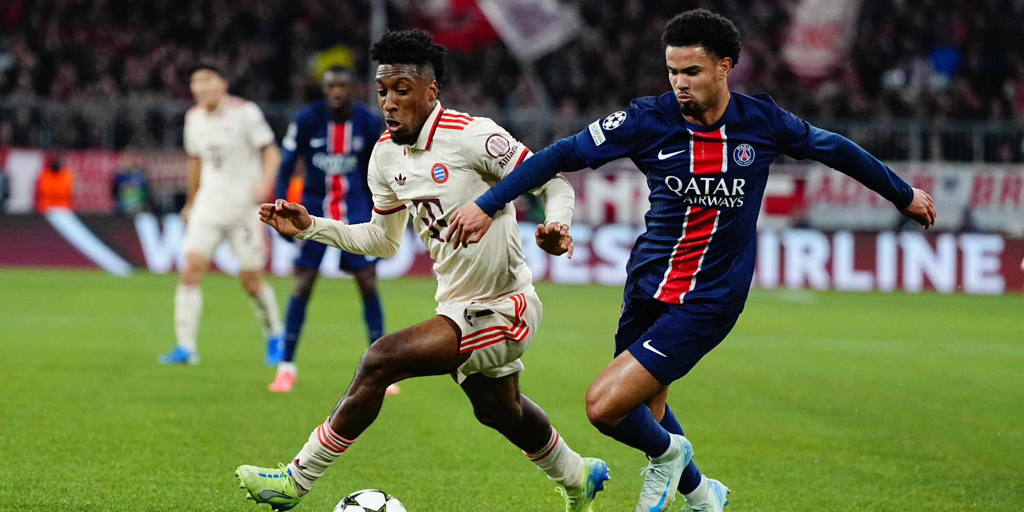 Warren Zaïre-Emery lors du match entre le Bayern et le PSG, le 26 novembre 2024 à l’Allianz Arena (Munich).