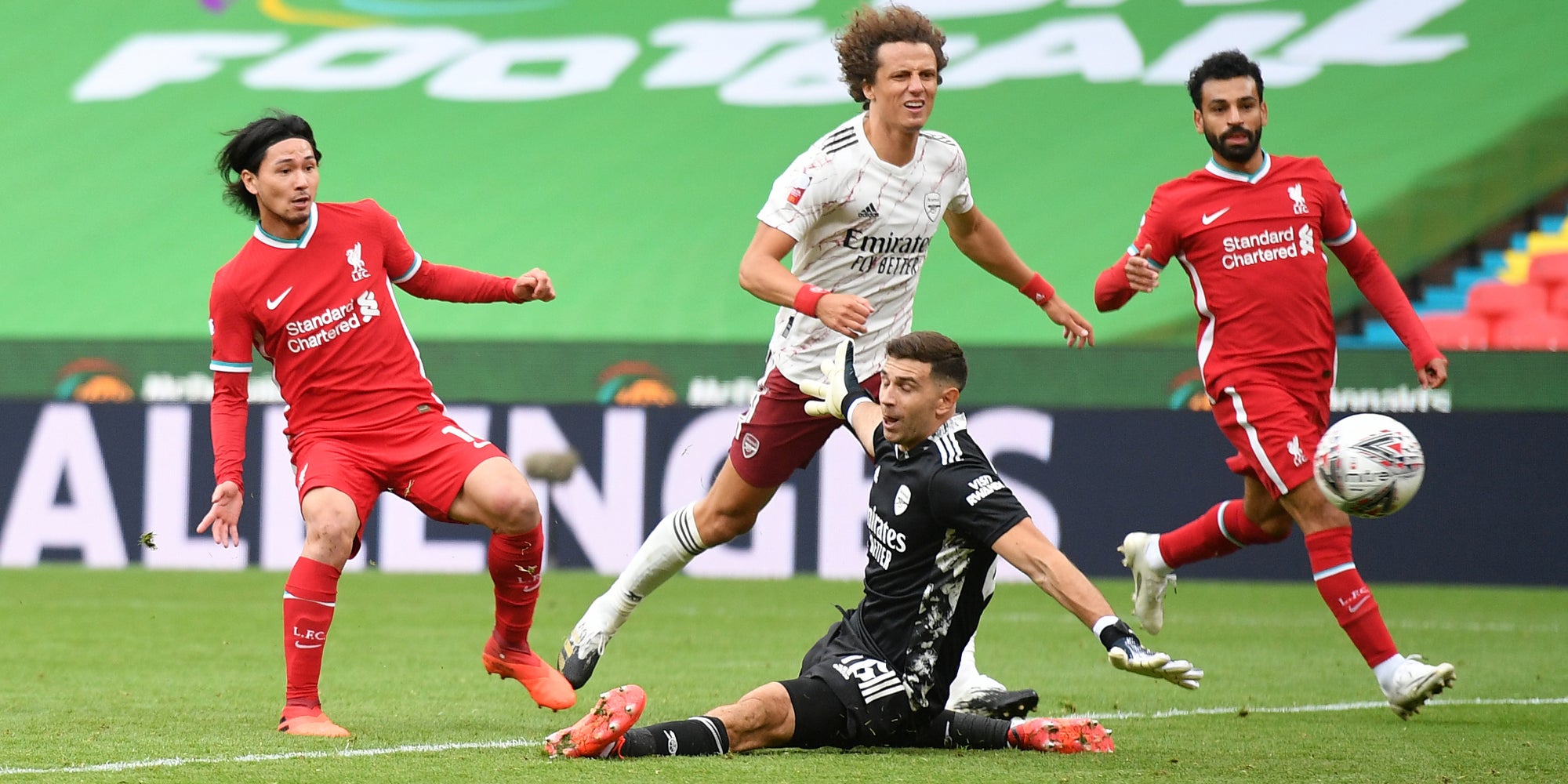 Liverpool et Arsenal lors du Community Shield, le 29 août 2020 à Wembley, Londres