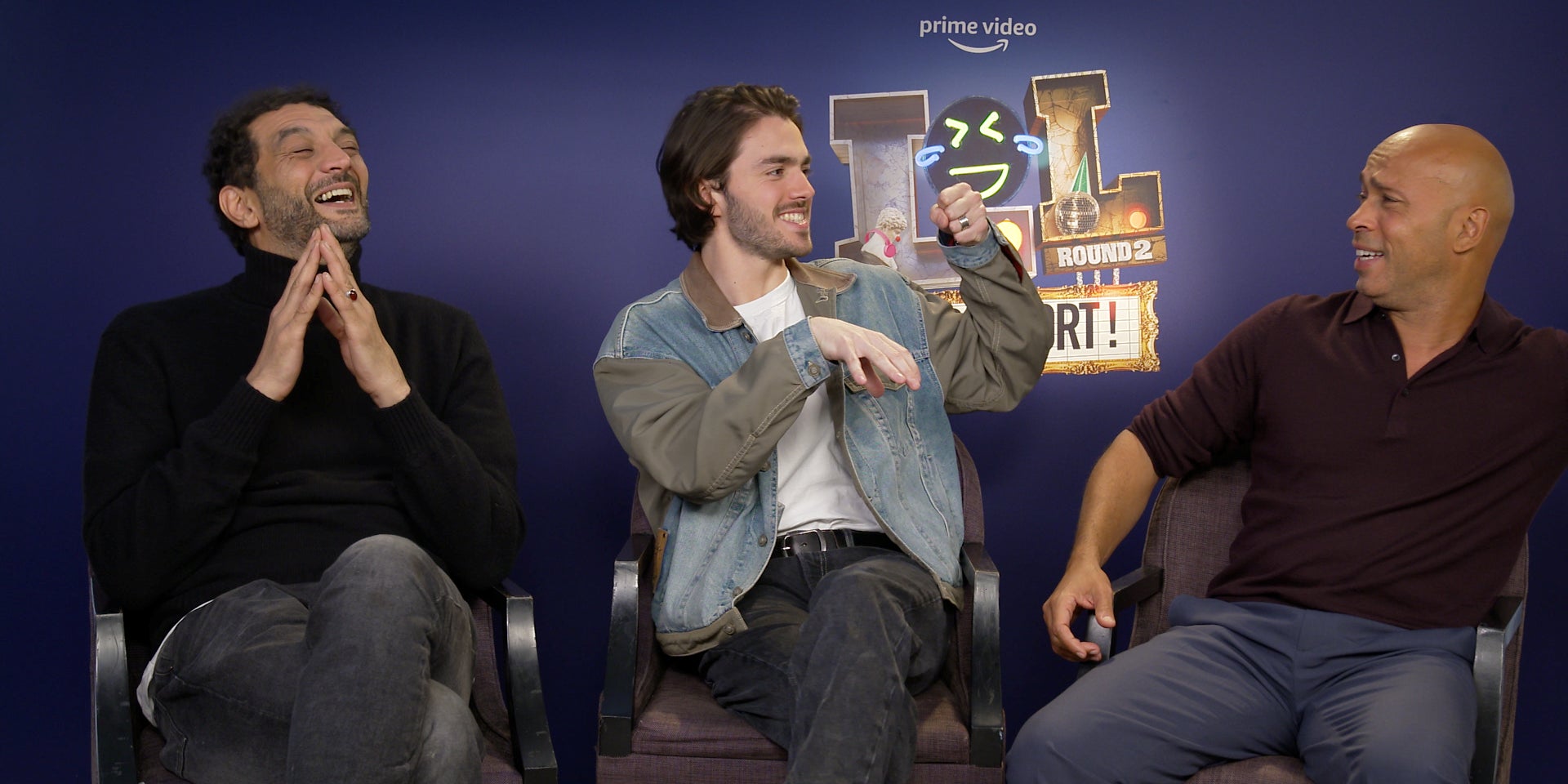 Ramzy Bedia, Panayotis Pascot et Éric Judor, en forme durant la promotion de la saison 2 de "LOL : Qui rit, sort !"