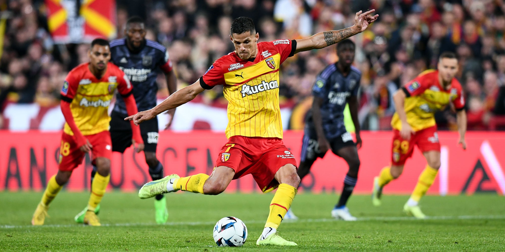 Lens - Lyon en Ligue 1, le 2 octobre 2022 au stade Bollaert-Delelis, Lens