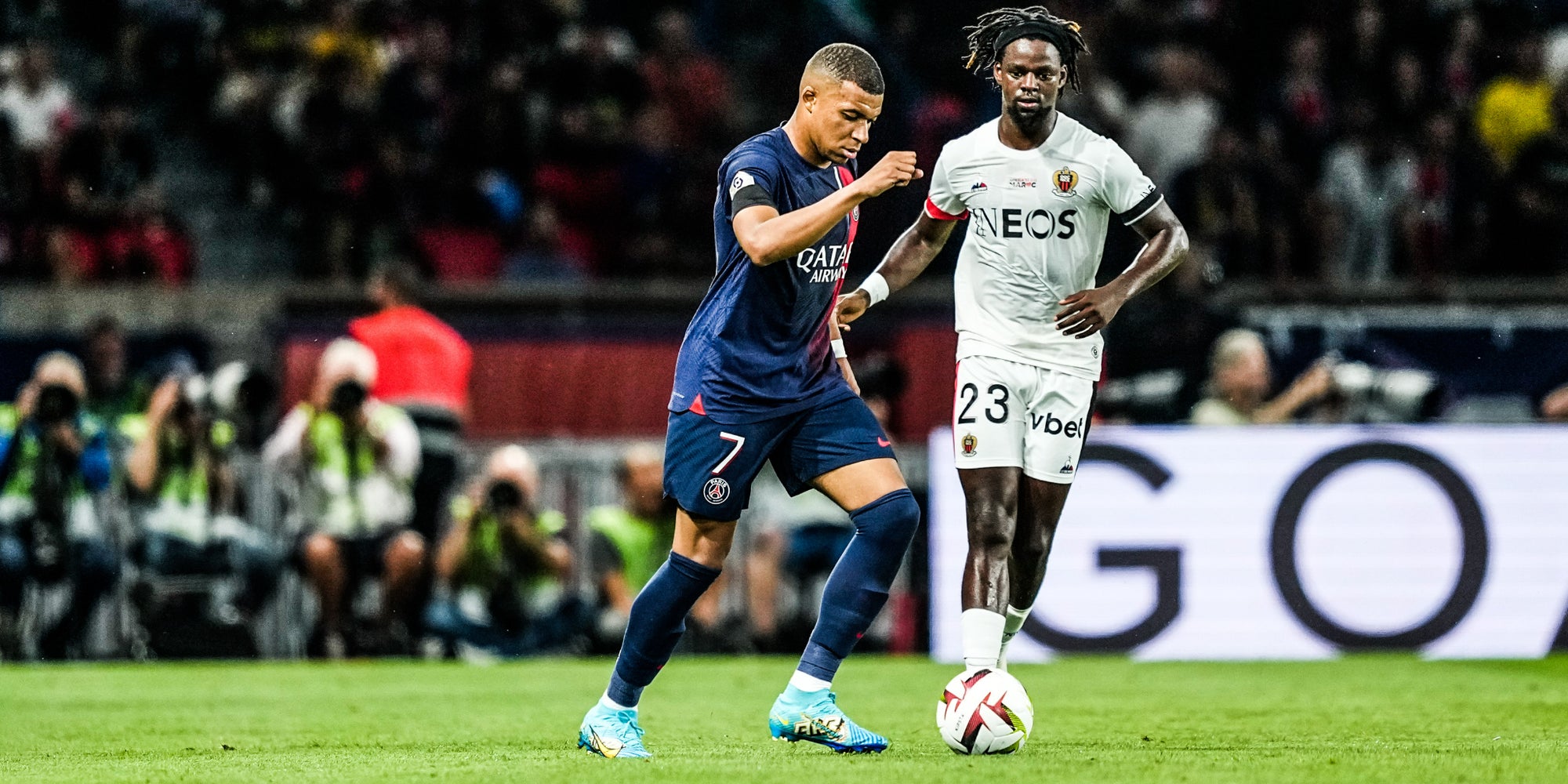 Kylian Mbappé lors du match entre le PSG et l'OGC Nice, le 15 septembre 2023 au Parc des Princes (Paris).