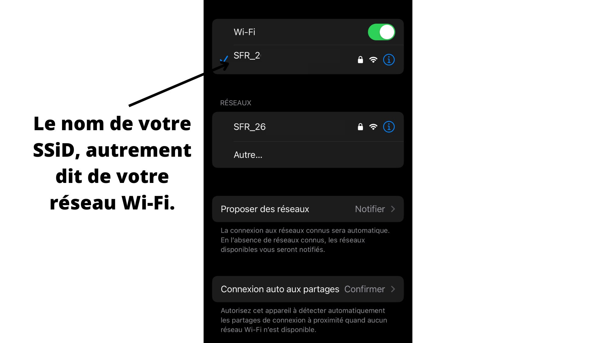 Le SSiD correspond au nom de votre réseau Wi-Fi. 