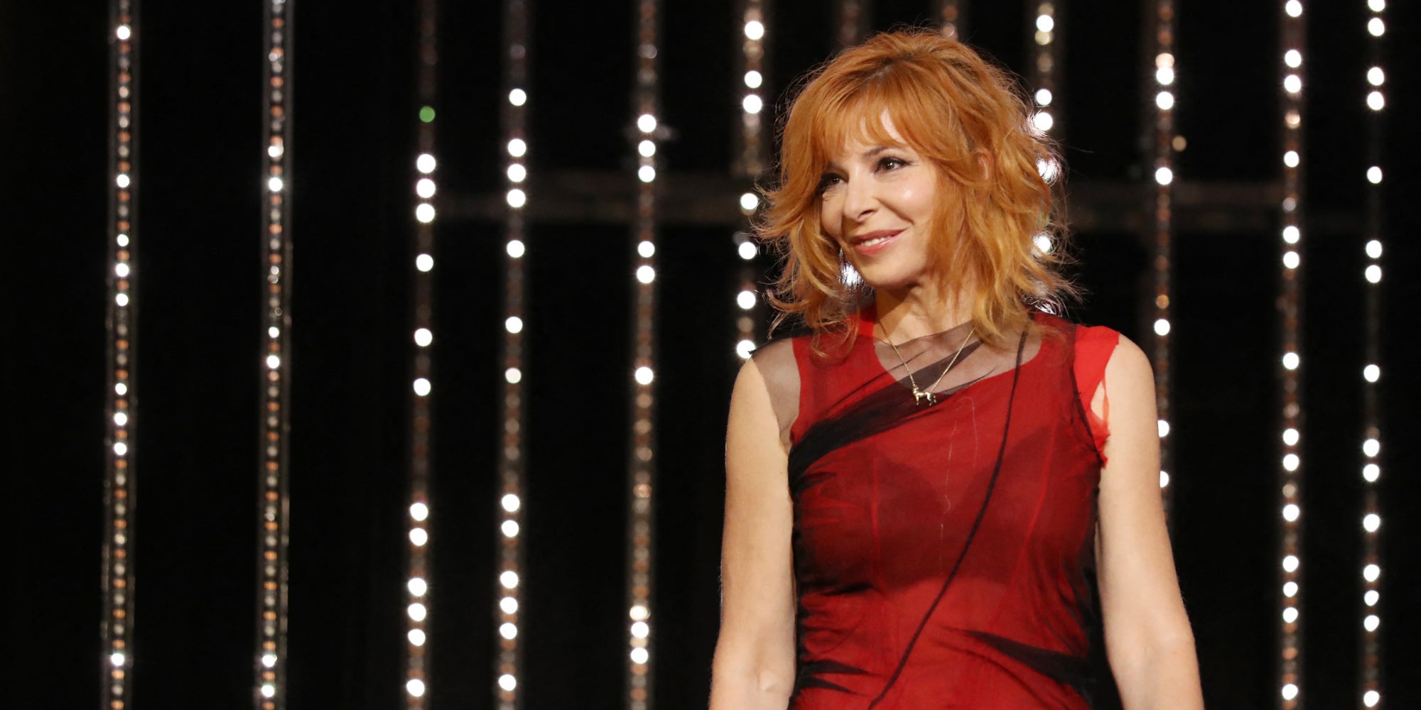 Mylène Farmer lors de la cérémonie d'ouverture de la 74e édition du Festival de Cannes, le 6 juillet 2021.