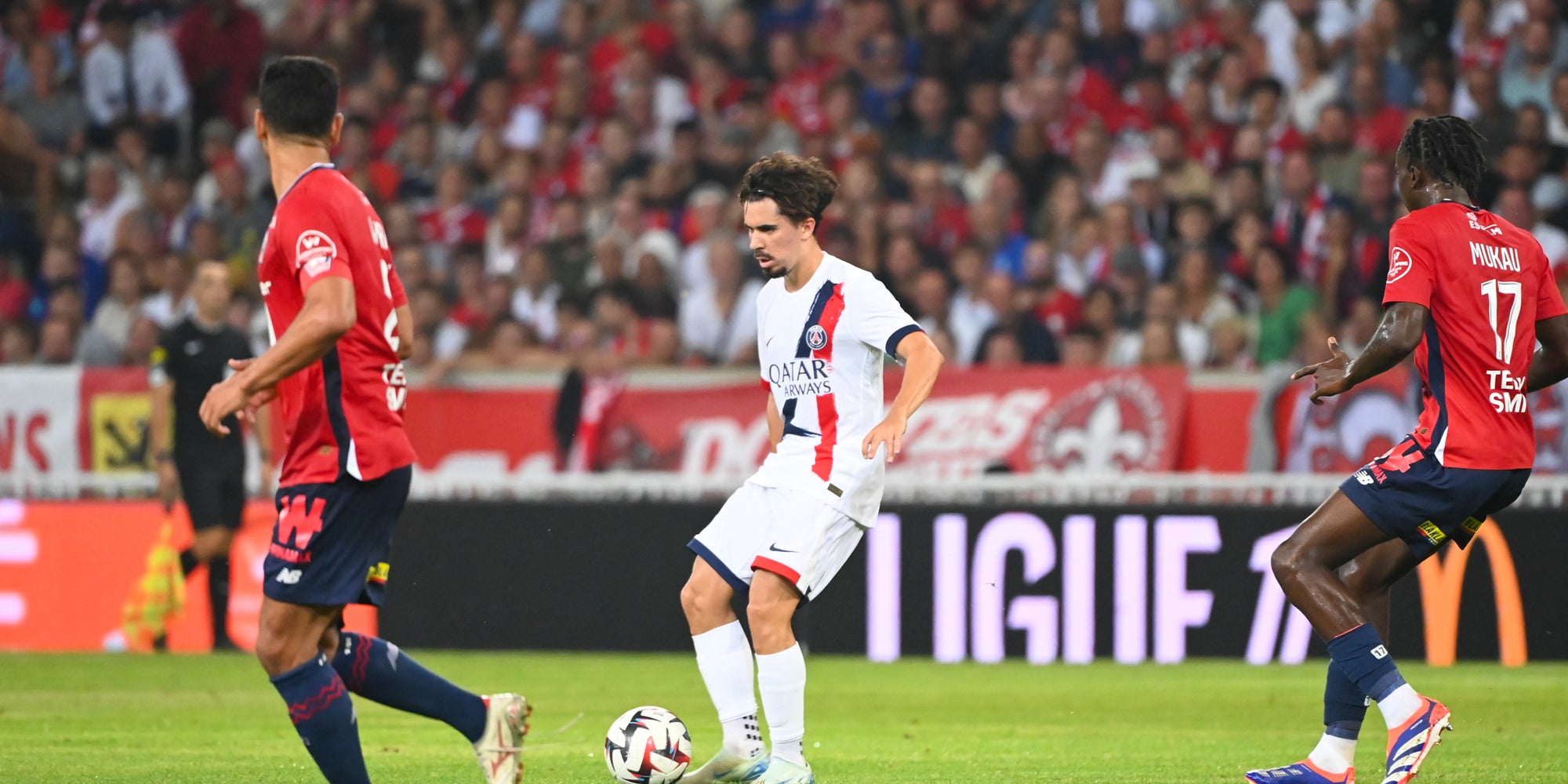 Vitinha lors du match entre Lille et le PSG, le 1er septembre 2024 au Stade Pierre-Mauroy (Lille).
