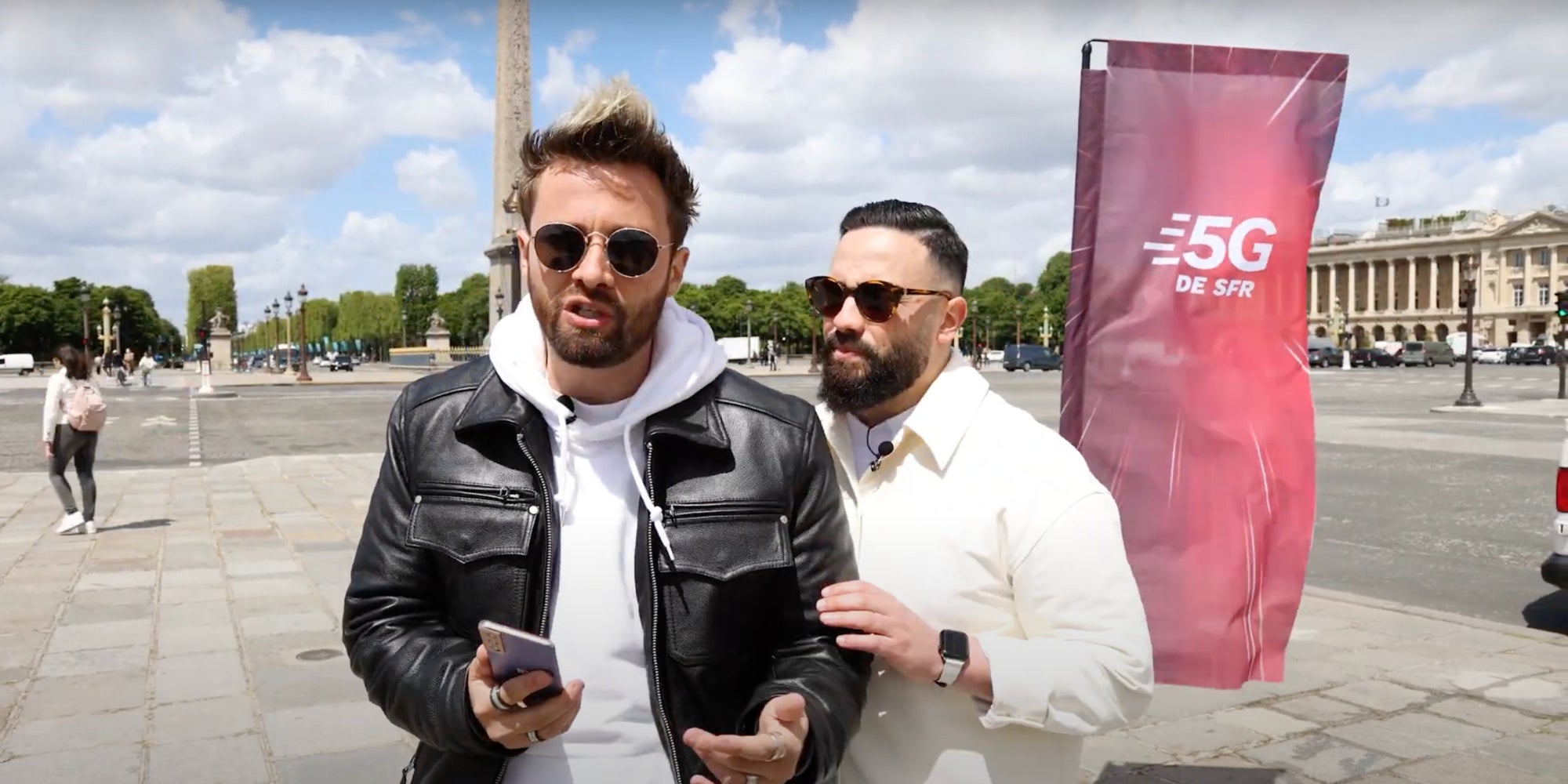 Nino Arial et Ilyes Mela pendant le Défi 5G de SFR à Paris.