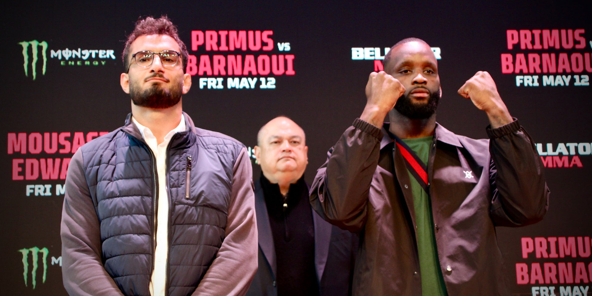 Gegard Mousasi et Fabian Edwards, les deux combattants du main event du Bellator Paris, qui aura lieu le 12 mai prochain à l'Accor Arena. 