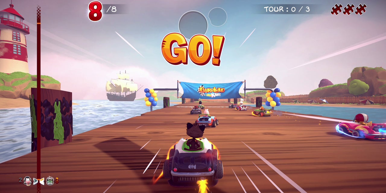 Ne ratez pas votre départ sur "Garfield Kart Furious Racing", à jouer en illimité sur SFR Gaming.