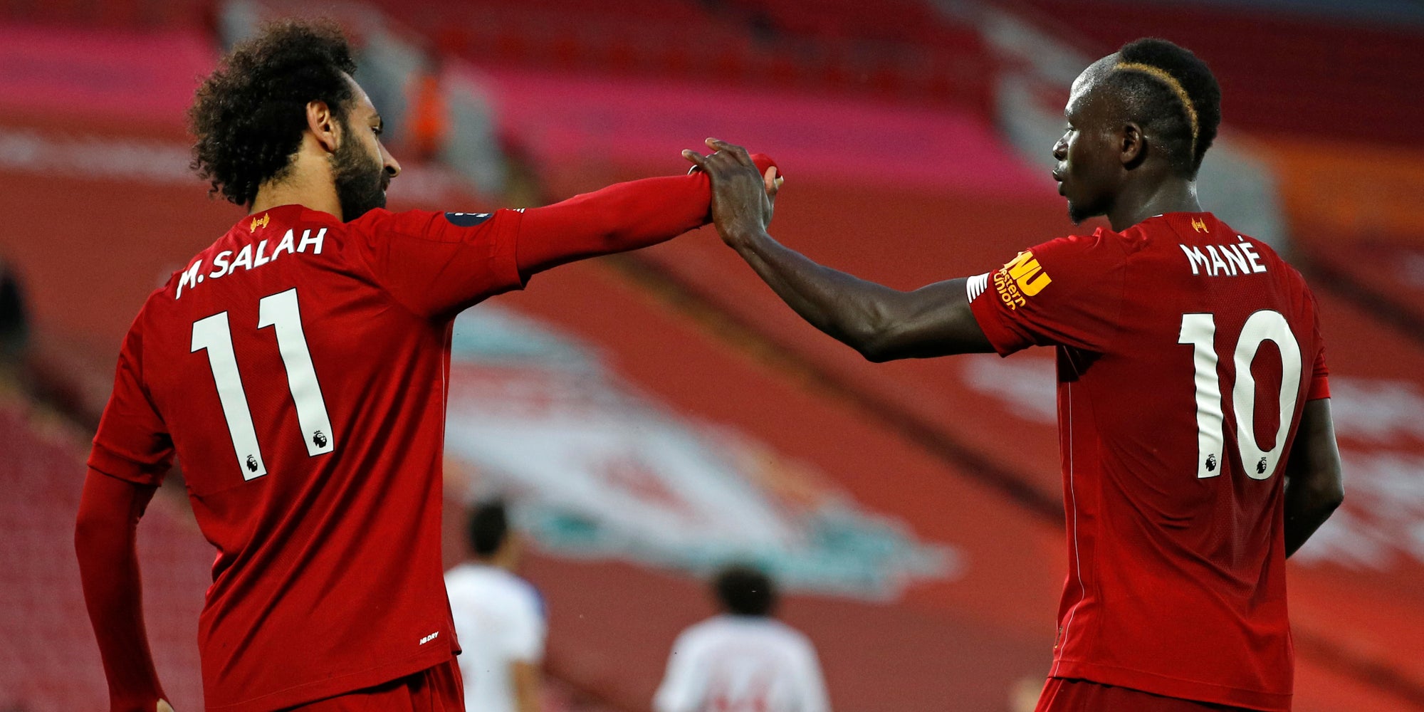 Salah et Mané lors de la victoire décisive de Liverpool contre Crystal Palace, le 24 juin 2020