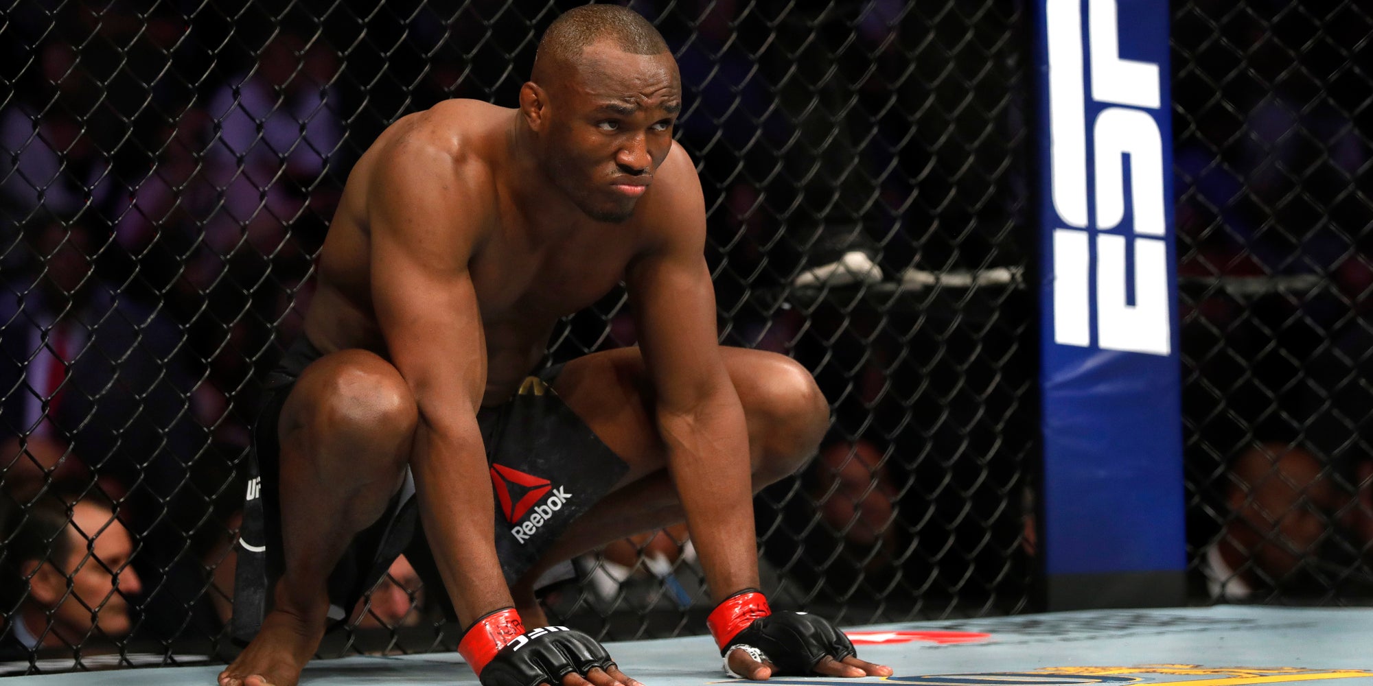 Kamaru Usman lors de l'UFC 245 à Las Vegas, le 14 décembre 2019