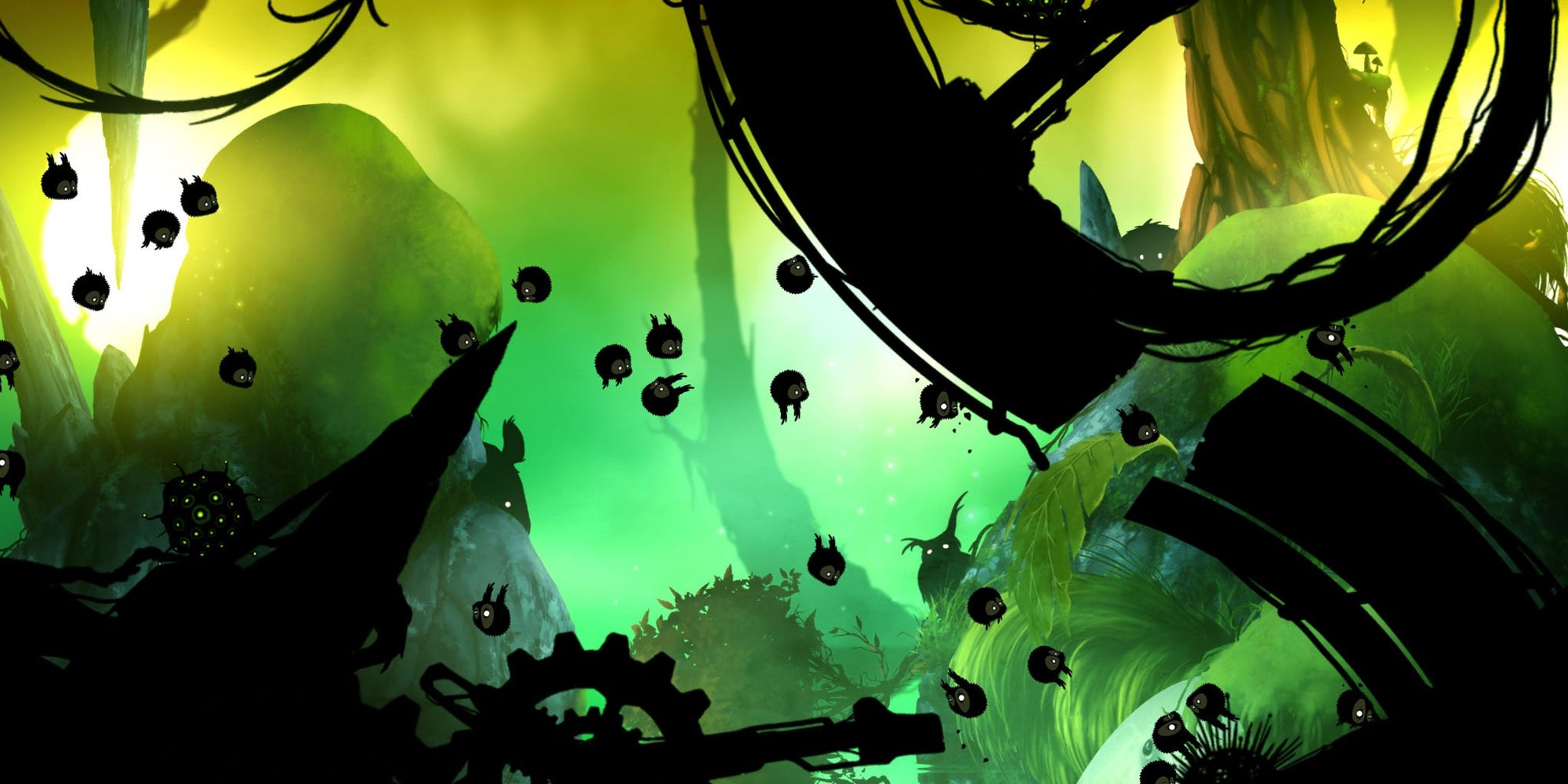 Contrôlez votre petit héros dans le monde étrange de Badland.