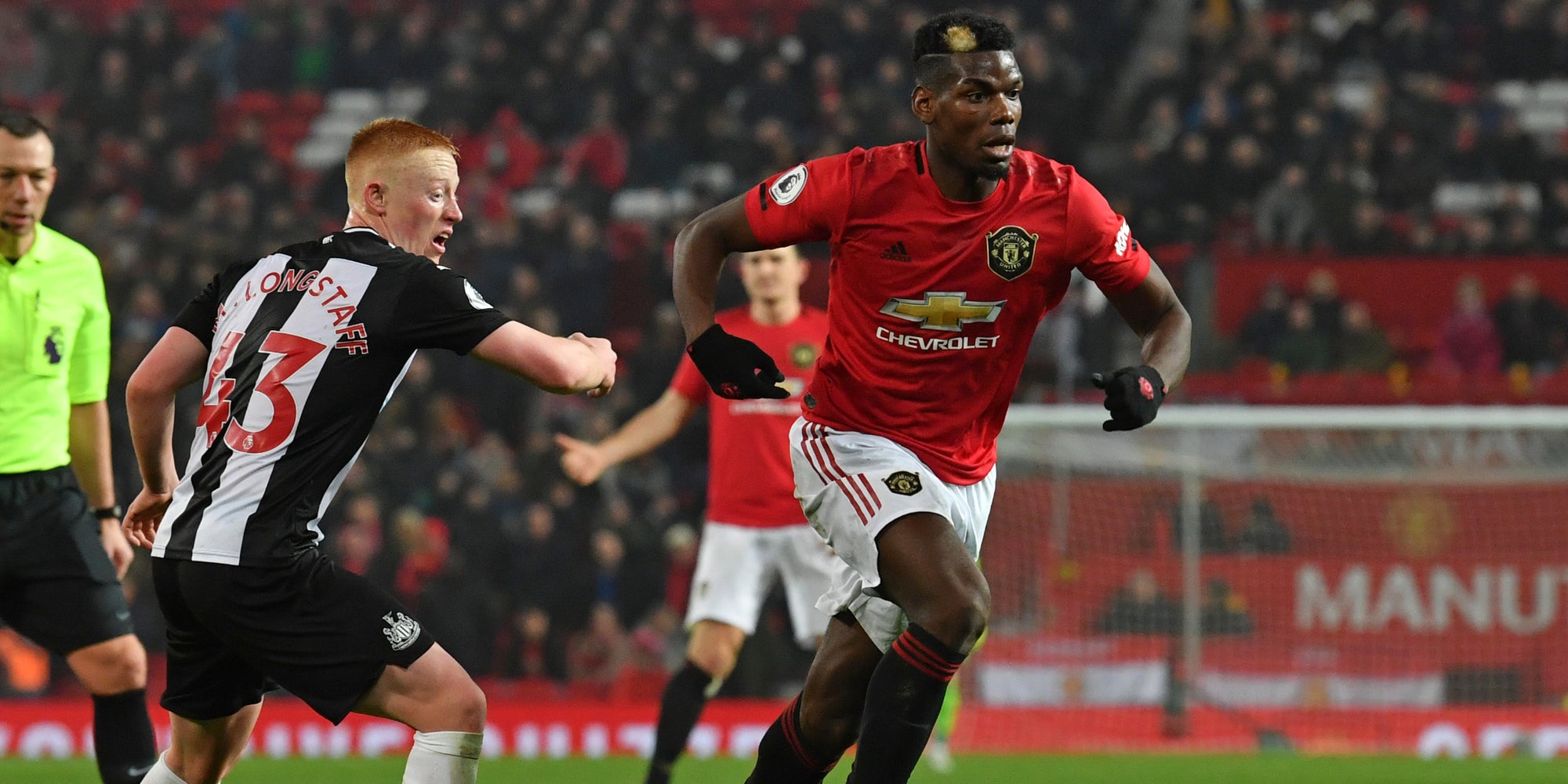 Paul Pogba contre Newcastle, le 26 décembre 2019 à Manchester.