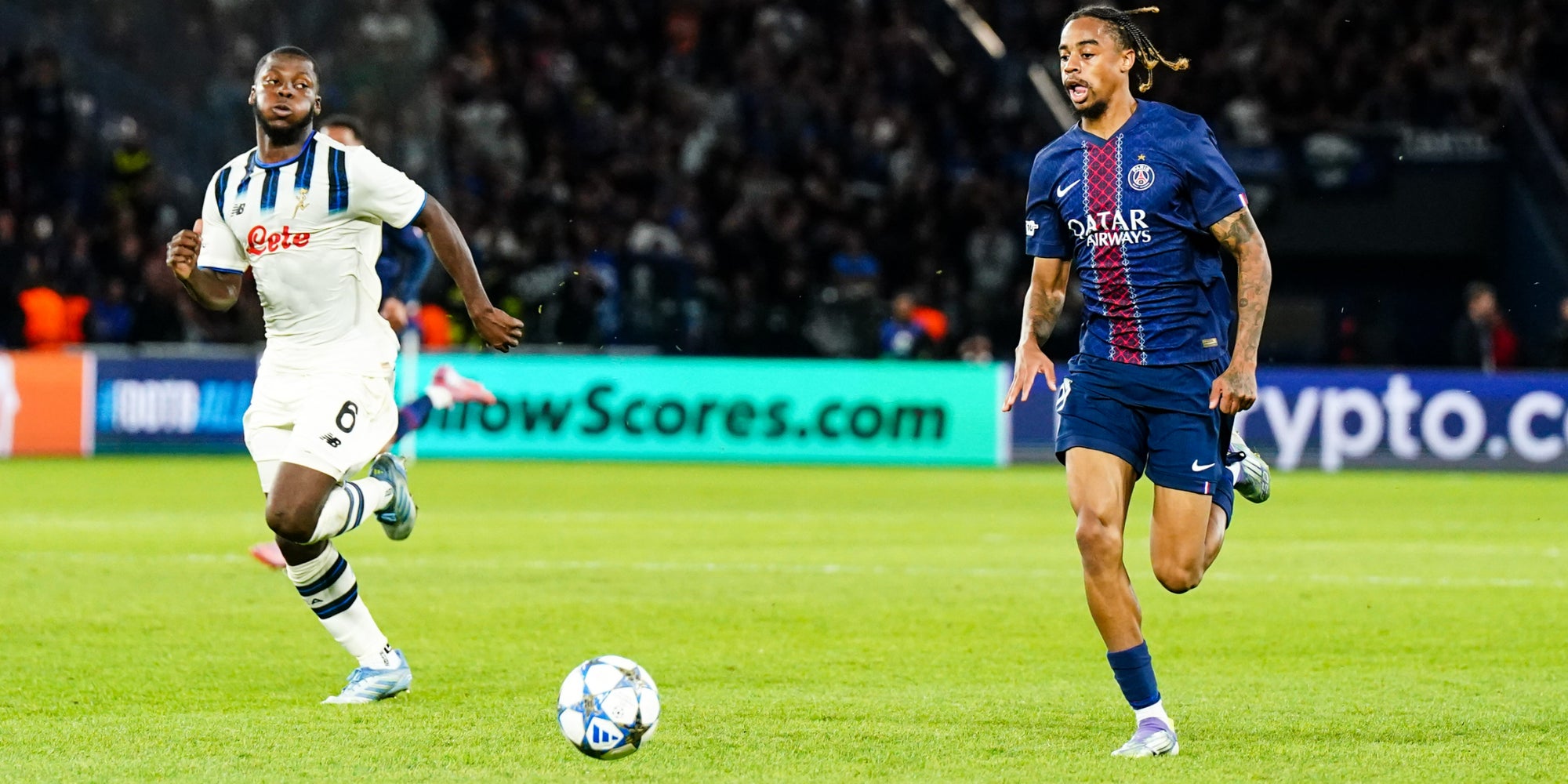 Bradley Barcola lors du match du PSG face à l’Atalanta, le 17 septembre dernier au Parc des Princes (Paris).