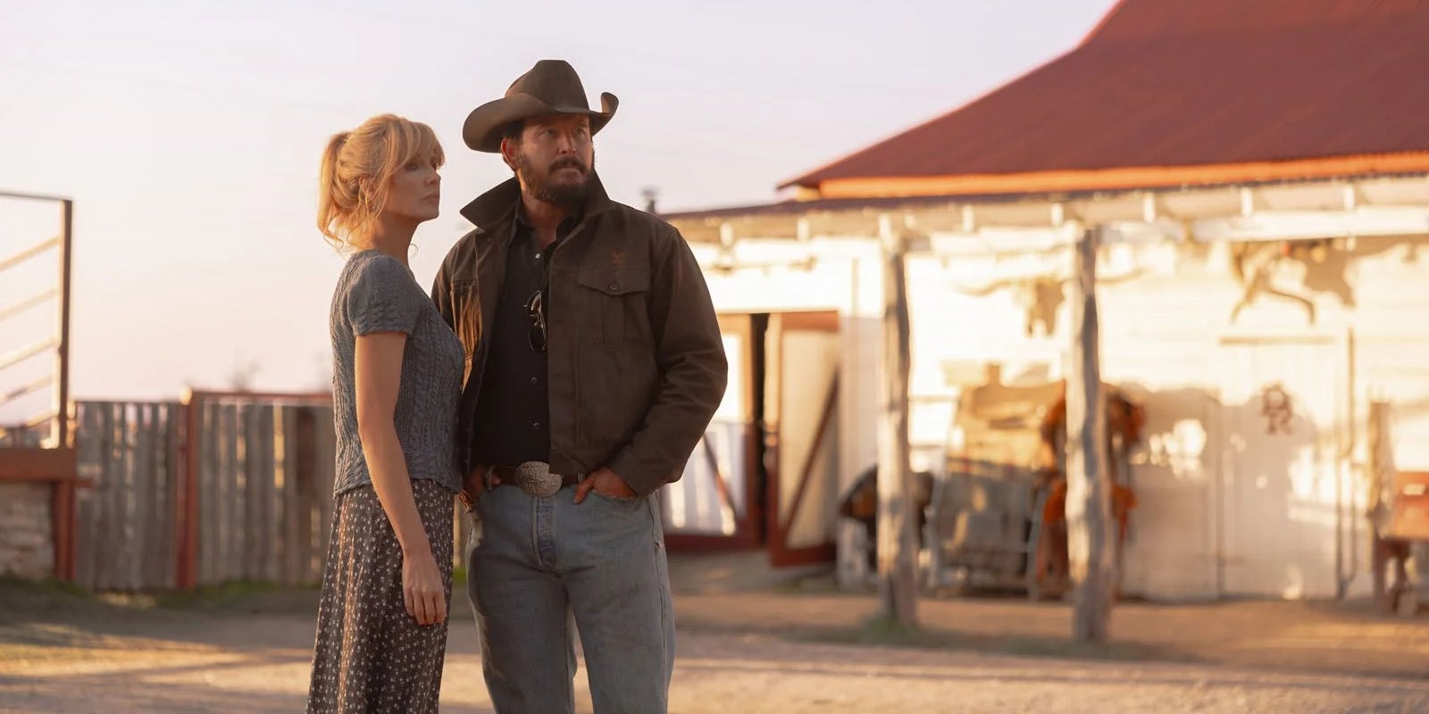 Kelly Reilly et Cole Hauser, acteurs principaux de la série "Dutton Ranch"