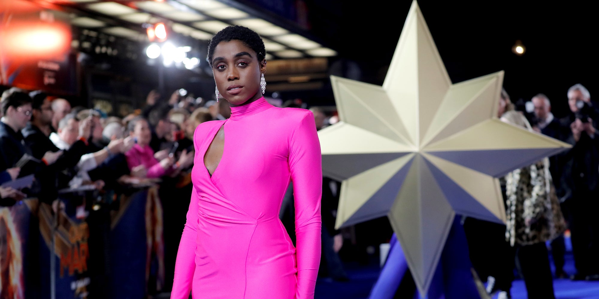 Lashana Lynch à l'avant-première européenne de "Captain Marvel" à Londres, le 27 février 2019.